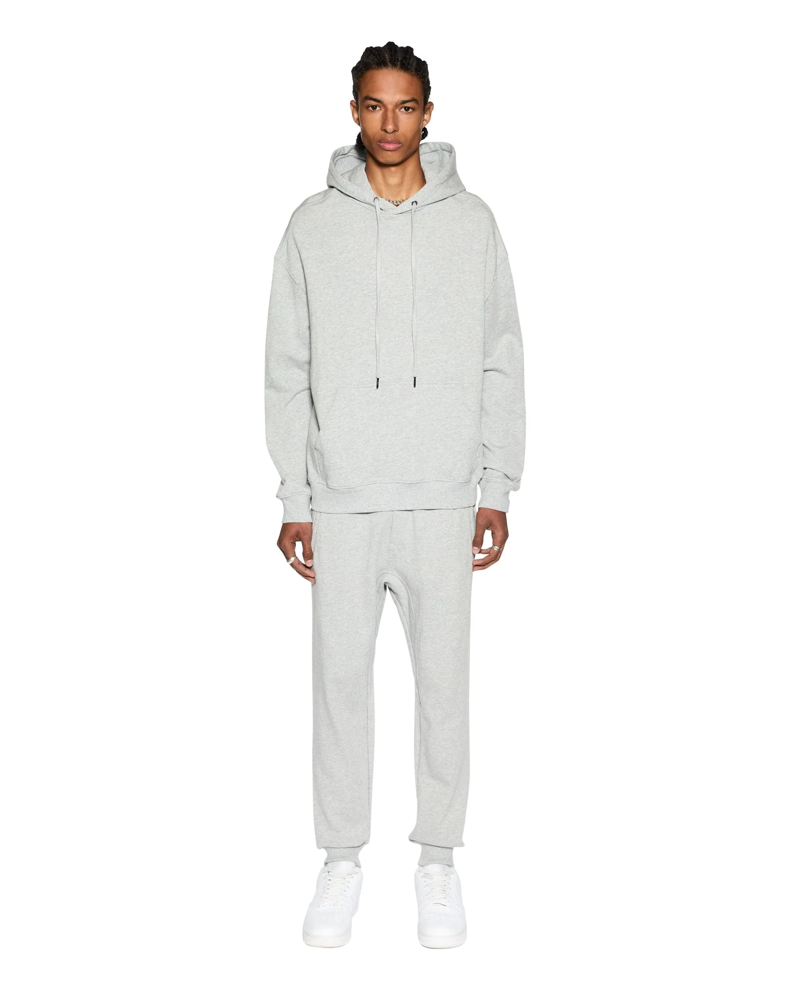 4 X 4 BIGGIE HOODIE GREY MARLE - Image 3