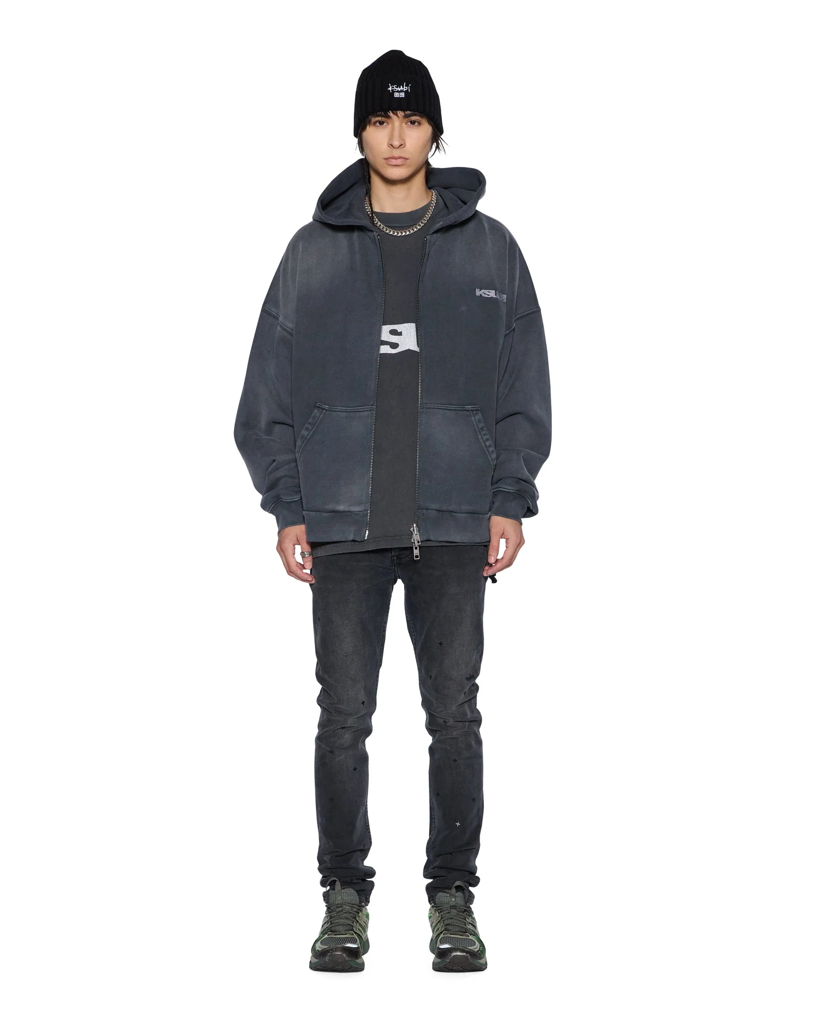 ACE EKCESS ZIP THRU HOODIE BLACK FADE - Image 3