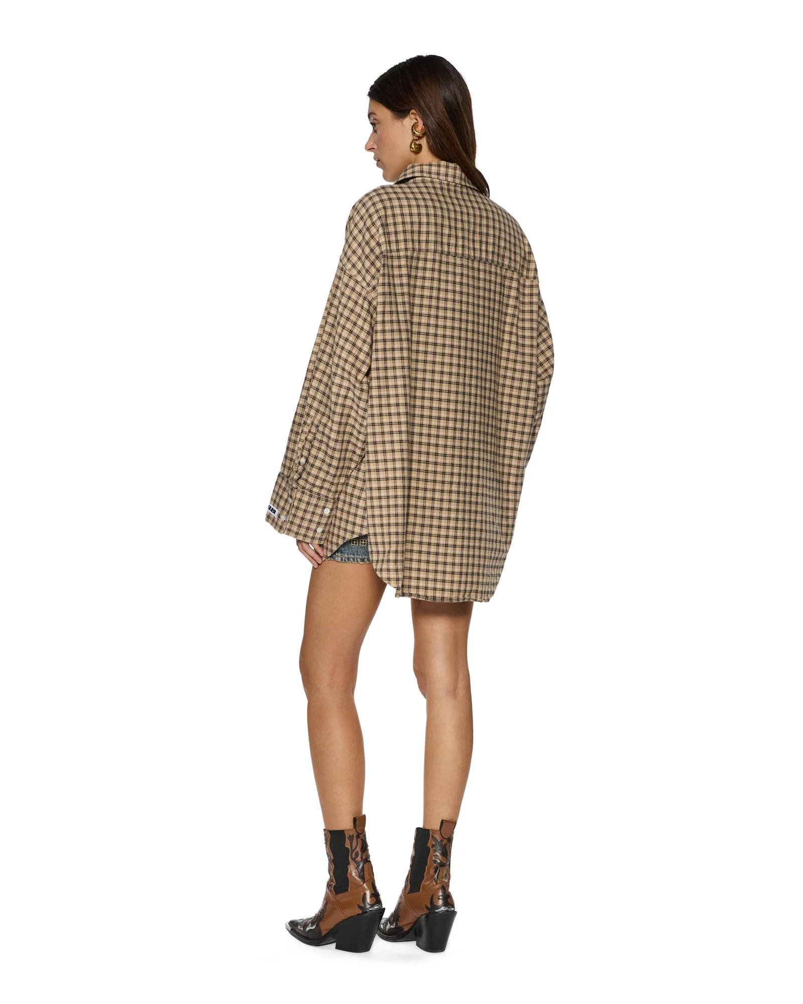 ASTRA LS SHIRT TAN PLAID - Image 4