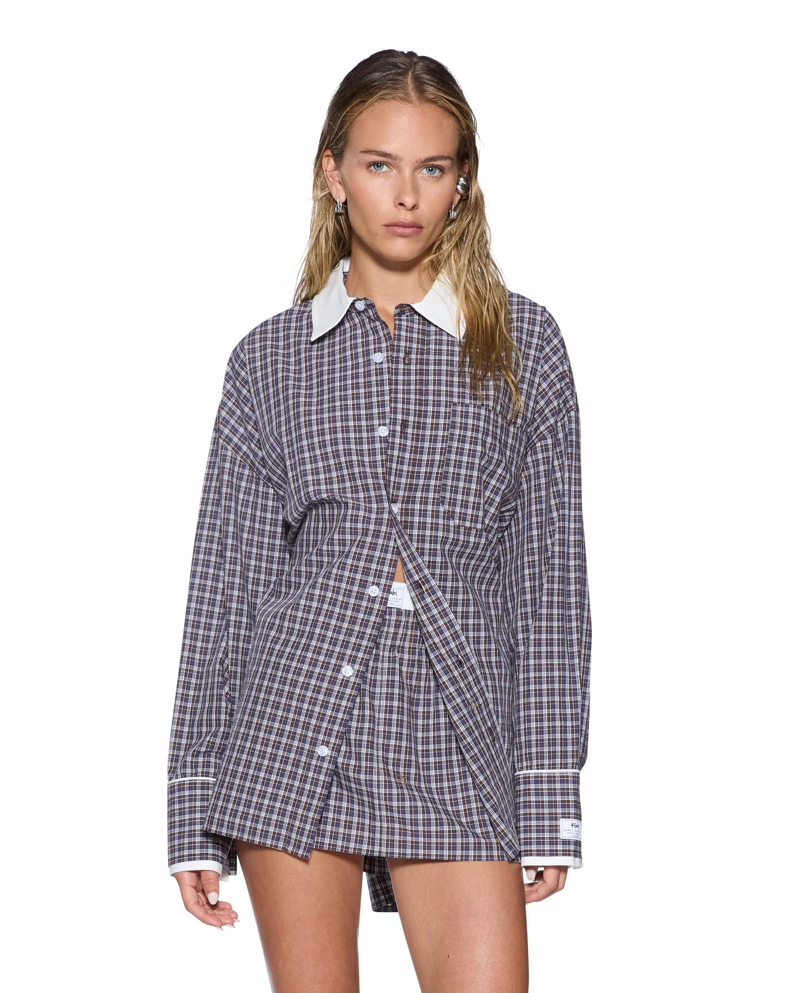 ASTRA LS SHIRT WHITE PLAID