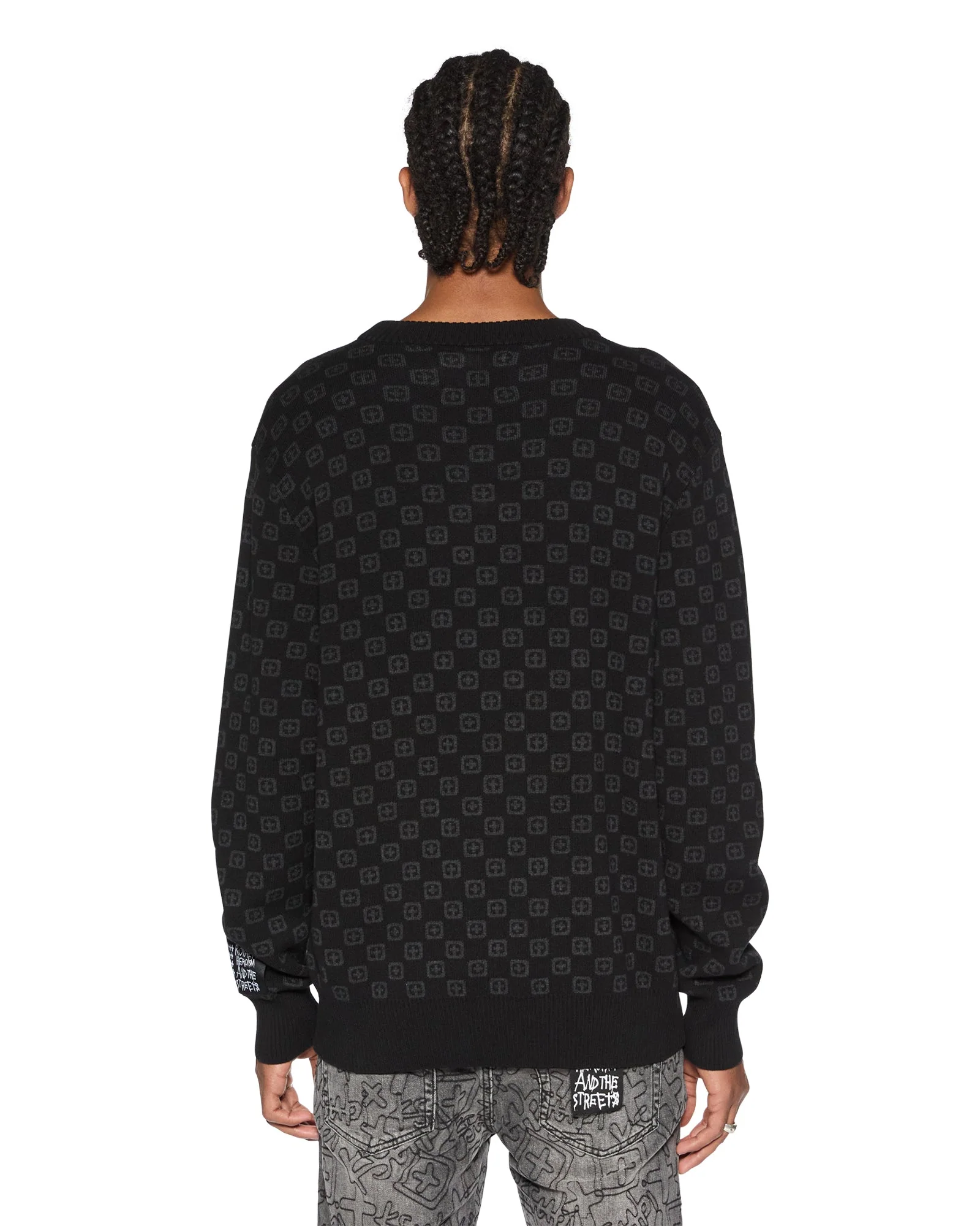BOX KNIT CREW WASHED BLACK - Image 3
