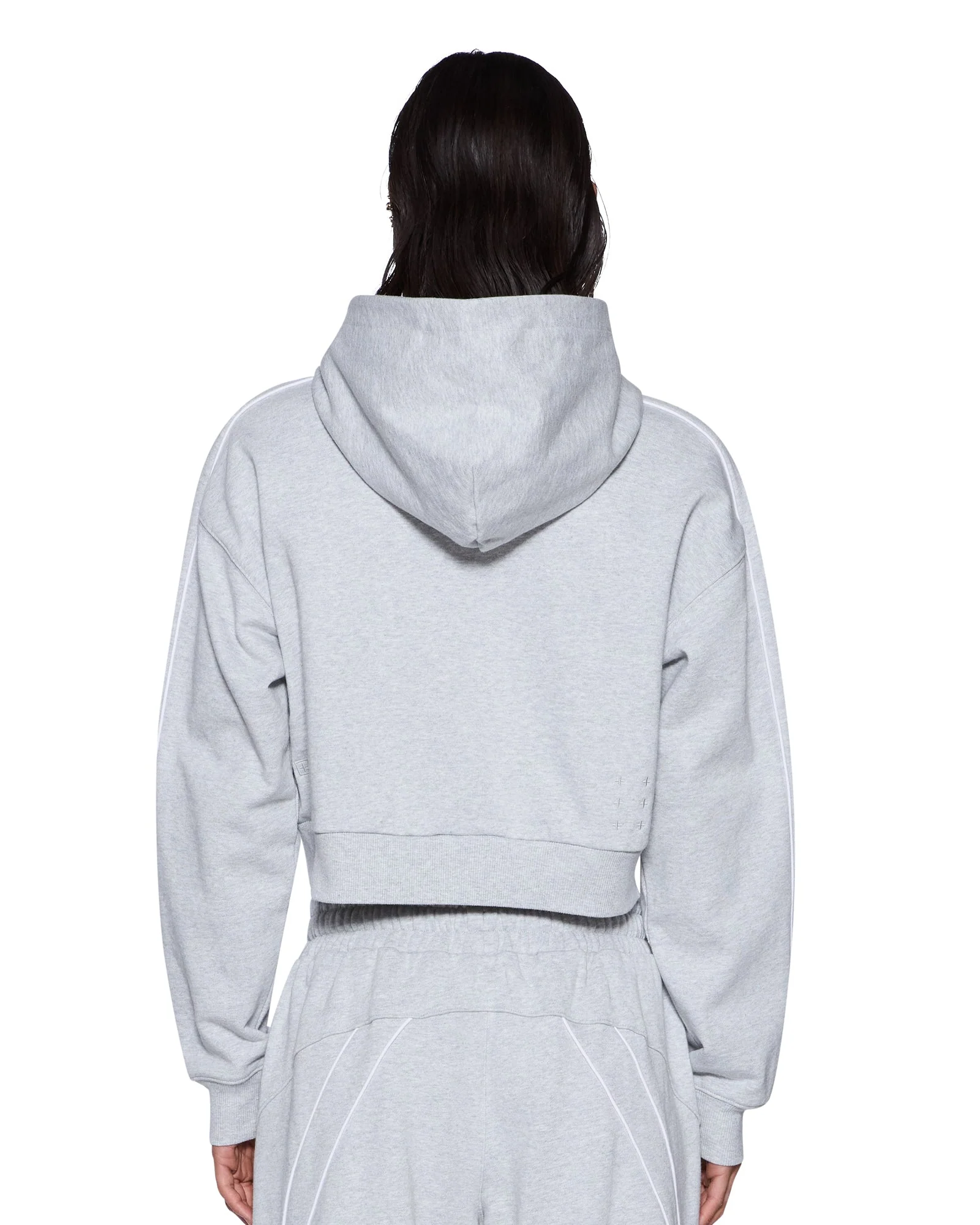 COLLEGE ORIGIN ZIP HOODIE GREY MARLE - Image 3
