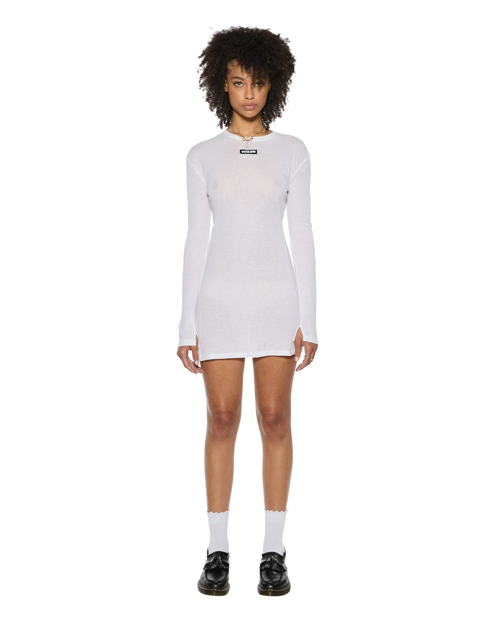 CRAWFORD LS MINI DRESS WHITE - Image 3