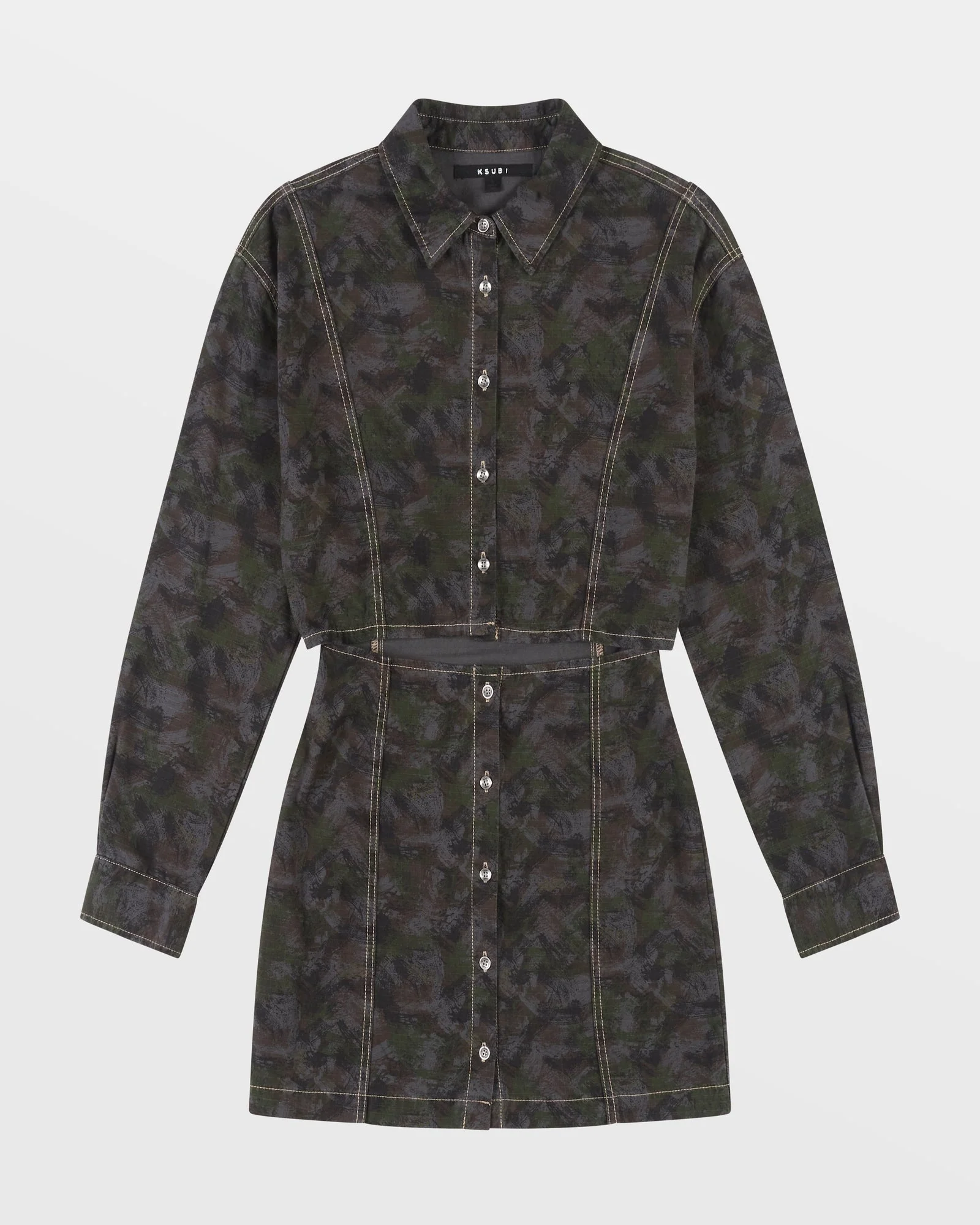 CUTOUT SHIRT DRESS CAMO - Image 5