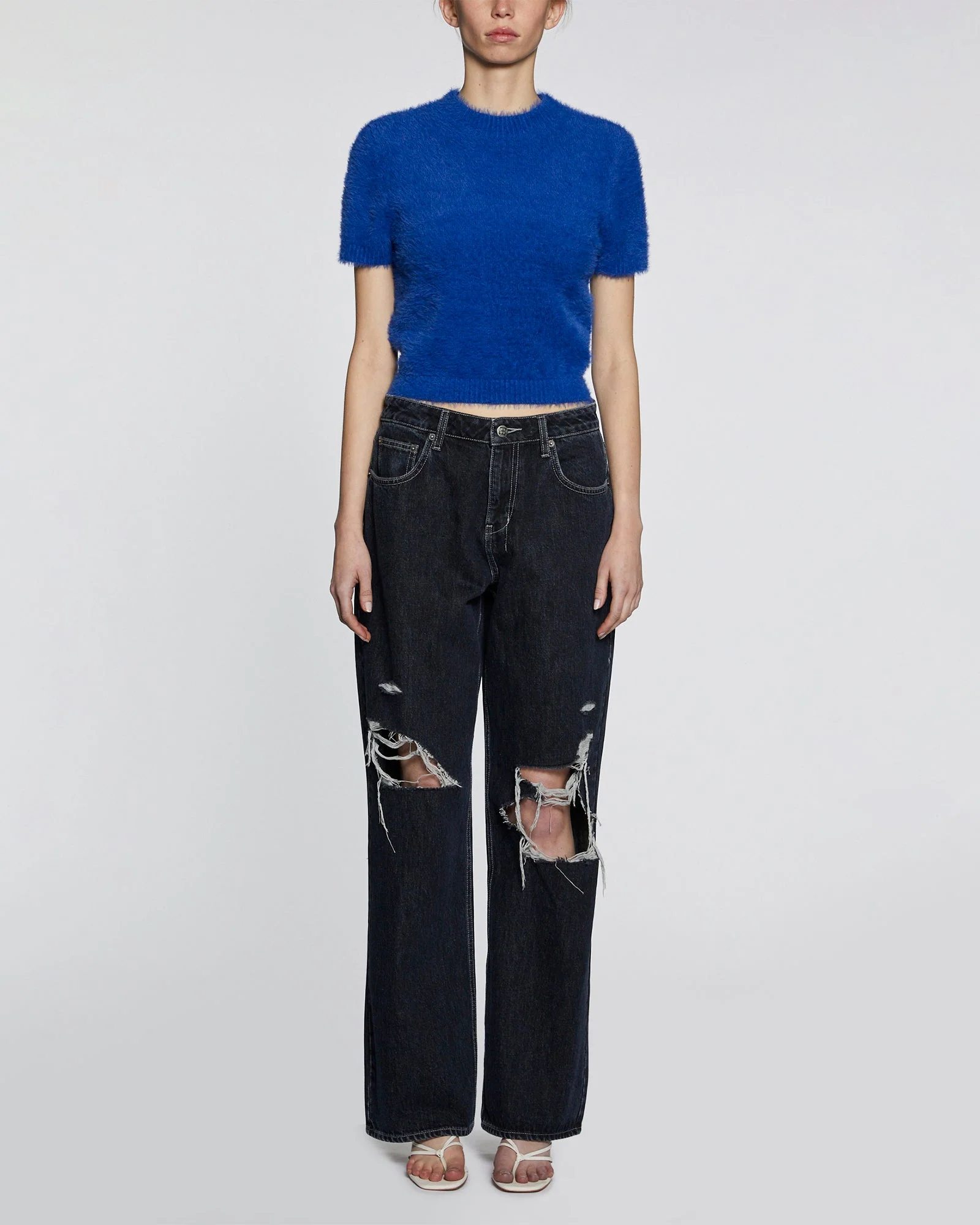 CYBER SS KNIT TOP COBALT - Image 2