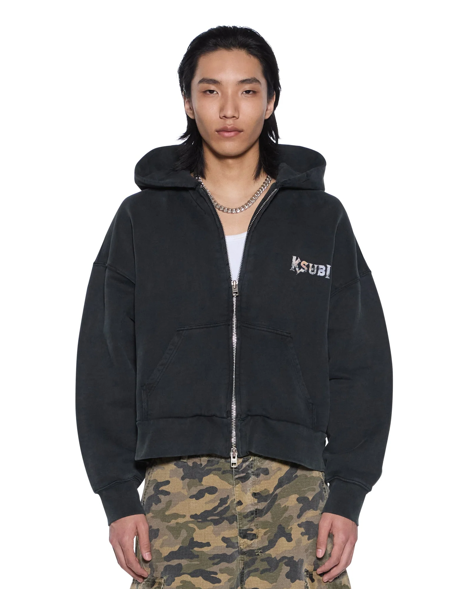 DEATH SNAKE HALEN ZIP HOODIE ASH - Image 2