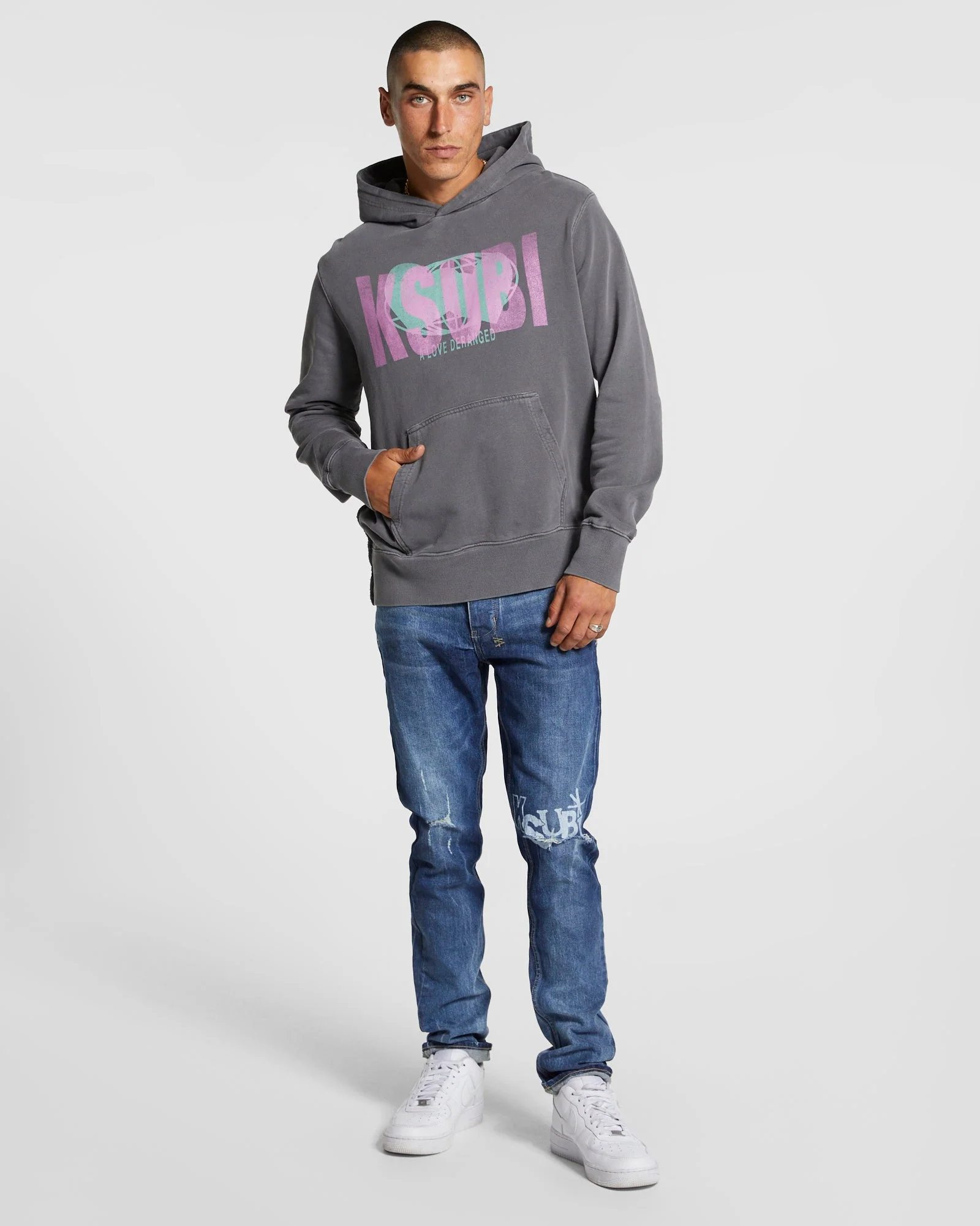 DERANGED KASH HOODIE CHARCOAL - Image 2