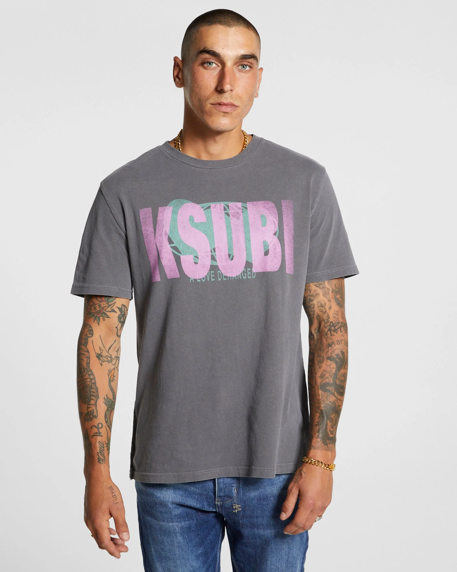 DERANGED KASH SS TEE CHARCOAL