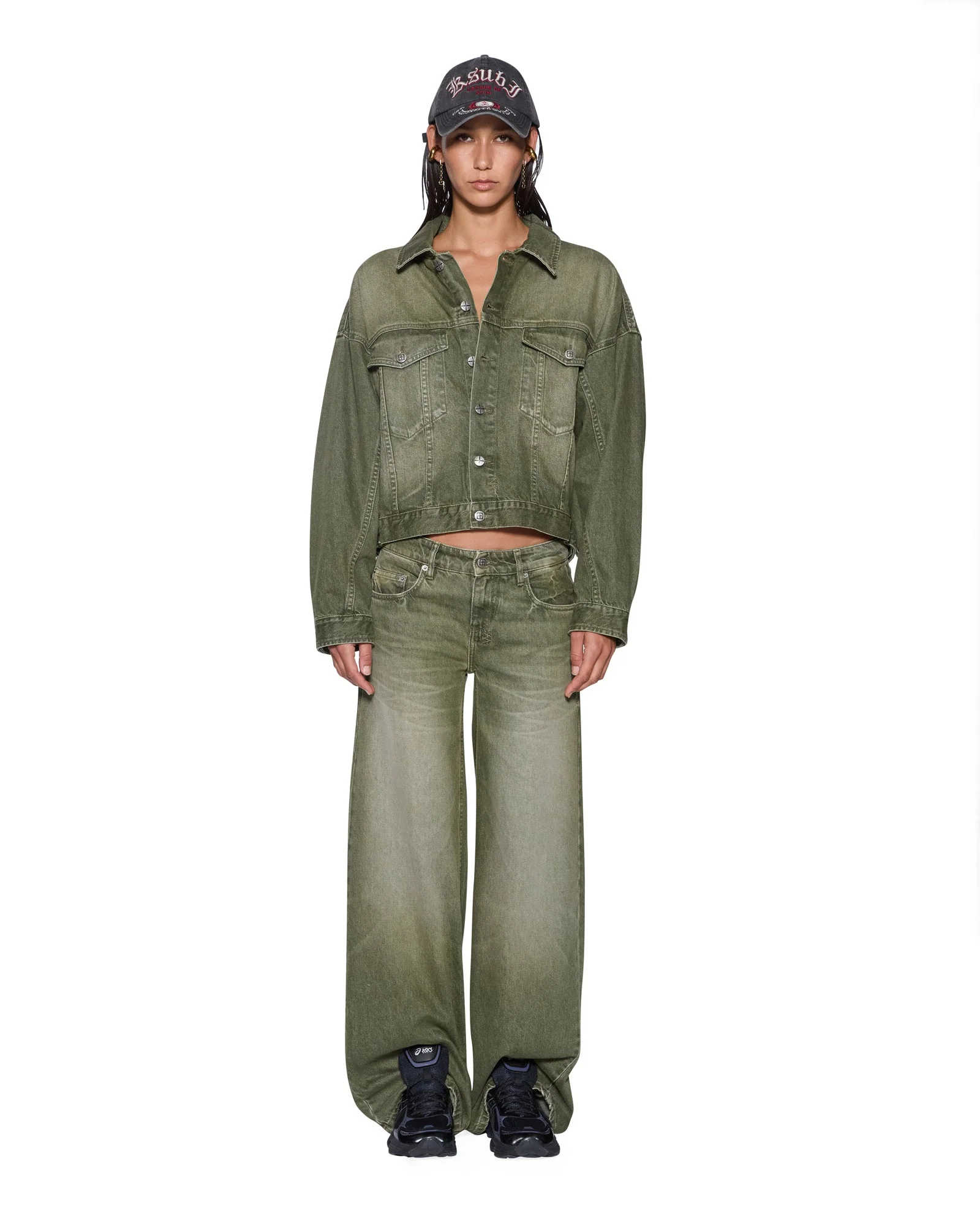 DROPOUT LOW RISE JEAN MILITANT GREEN - Image 2