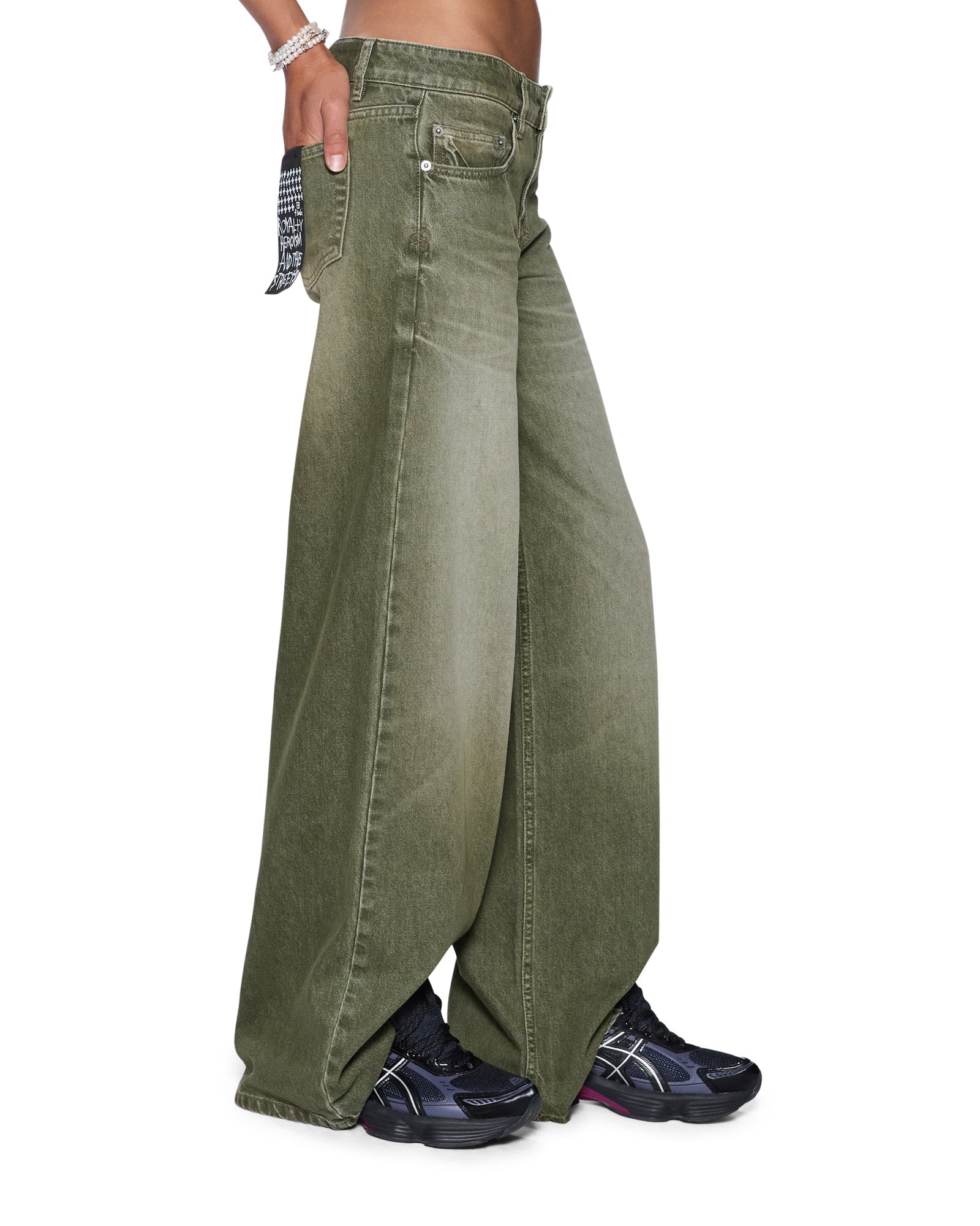 DROPOUT LOW RISE JEAN MILITANT GREEN - Image 3