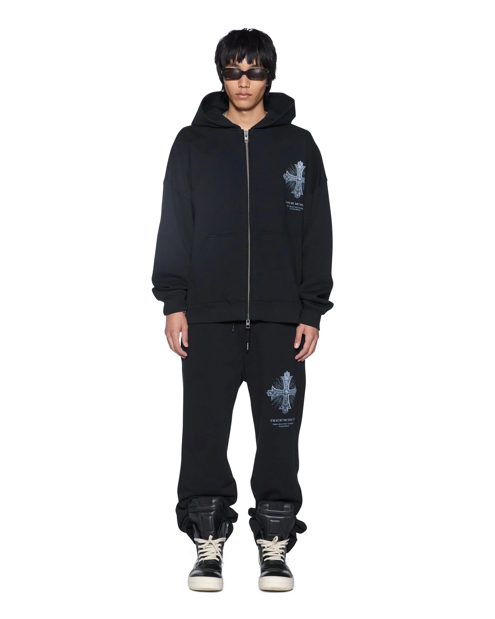 FALSE IDOLS EKCESS ZIP HOODIE JET BLACK - Image 4