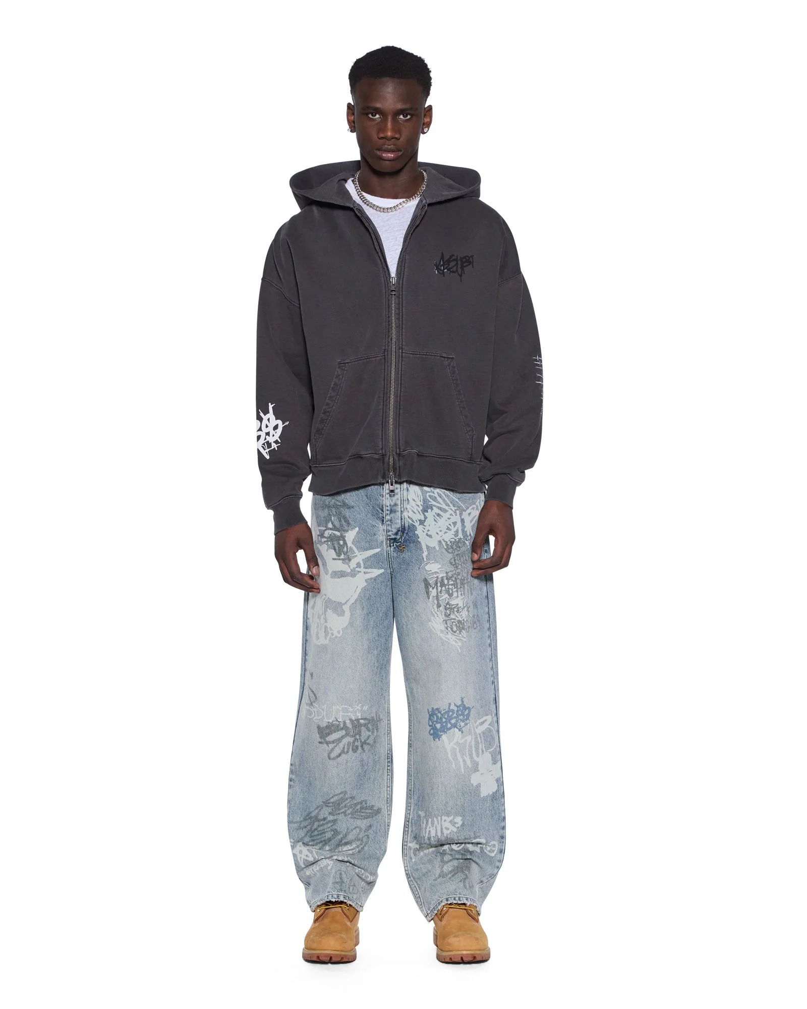 GRAFF EKCESS ZIP THRU HOODIE FADED BLACK - Image 2