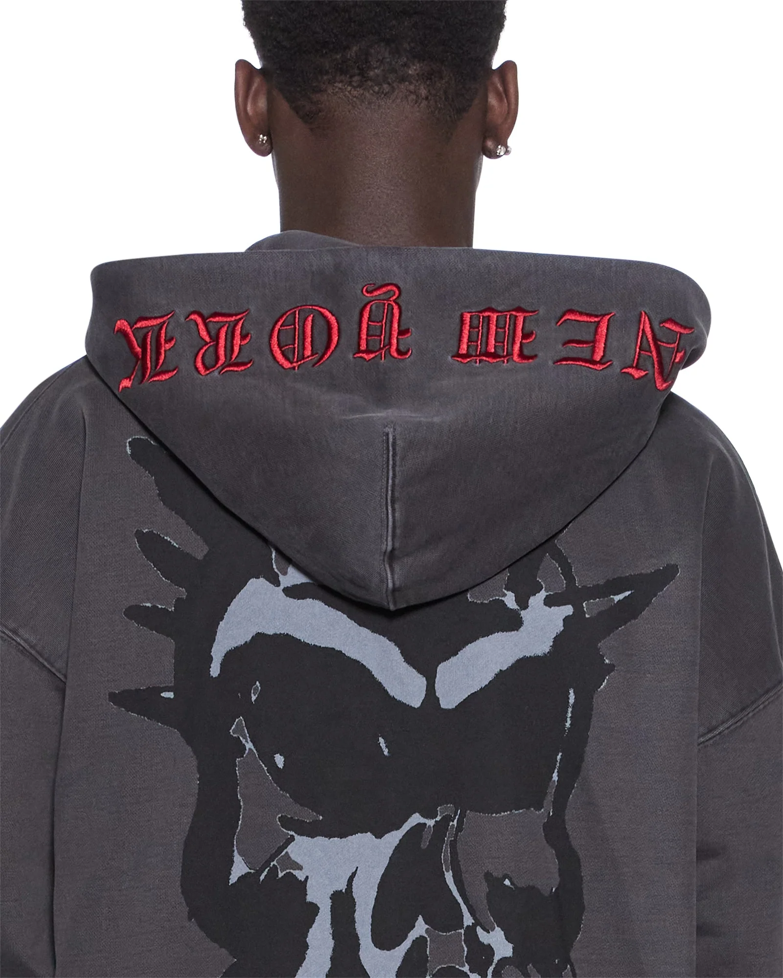 GRAFF EKCESS ZIP THRU HOODIE FADED BLACK - Image 4