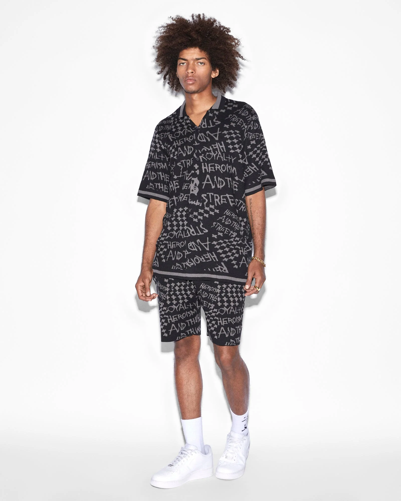 HEROISM KNIT RESORT SS SHIRT BLACK - Image 3