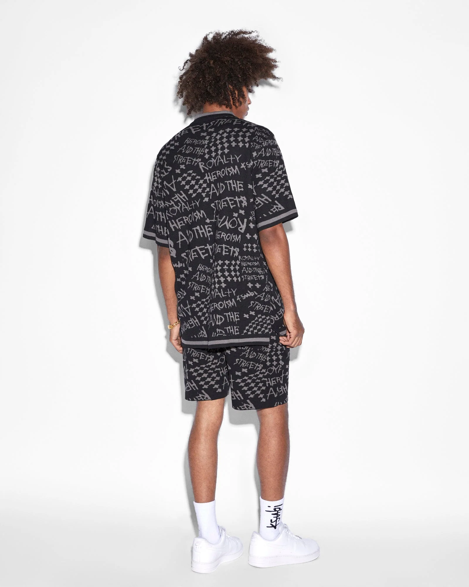 HEROISM KNIT RESORT SS SHIRT BLACK - Image 4