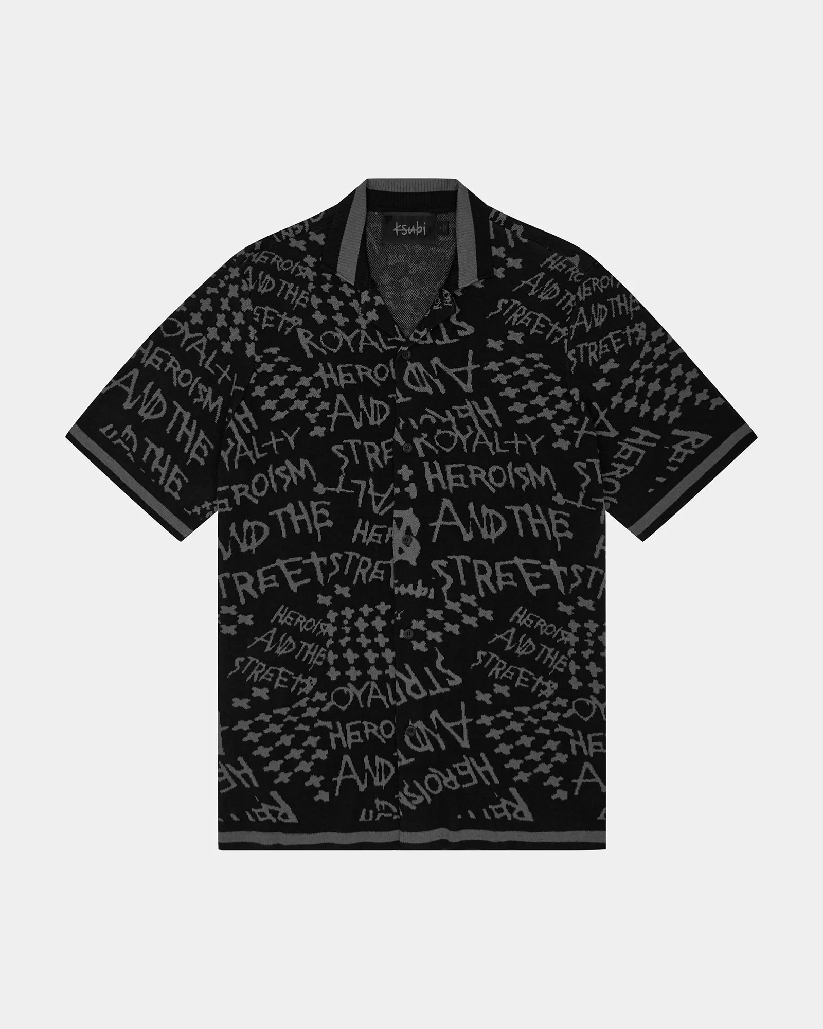 HEROISM KNIT RESORT SS SHIRT BLACK - Image 5