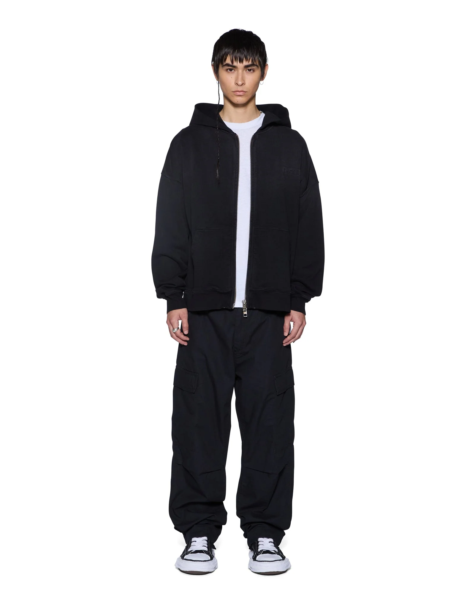 INTRUDER EKCESS ZIP HOODIE JET BLACK - Image 2