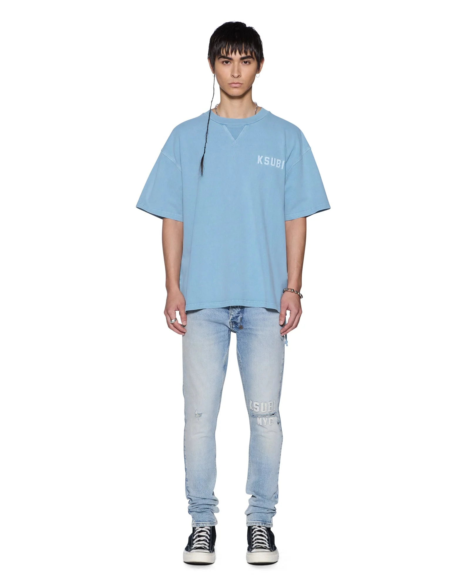 K-LOCK BIGGIE SS TEE SUMMER BLUE - Image 2
