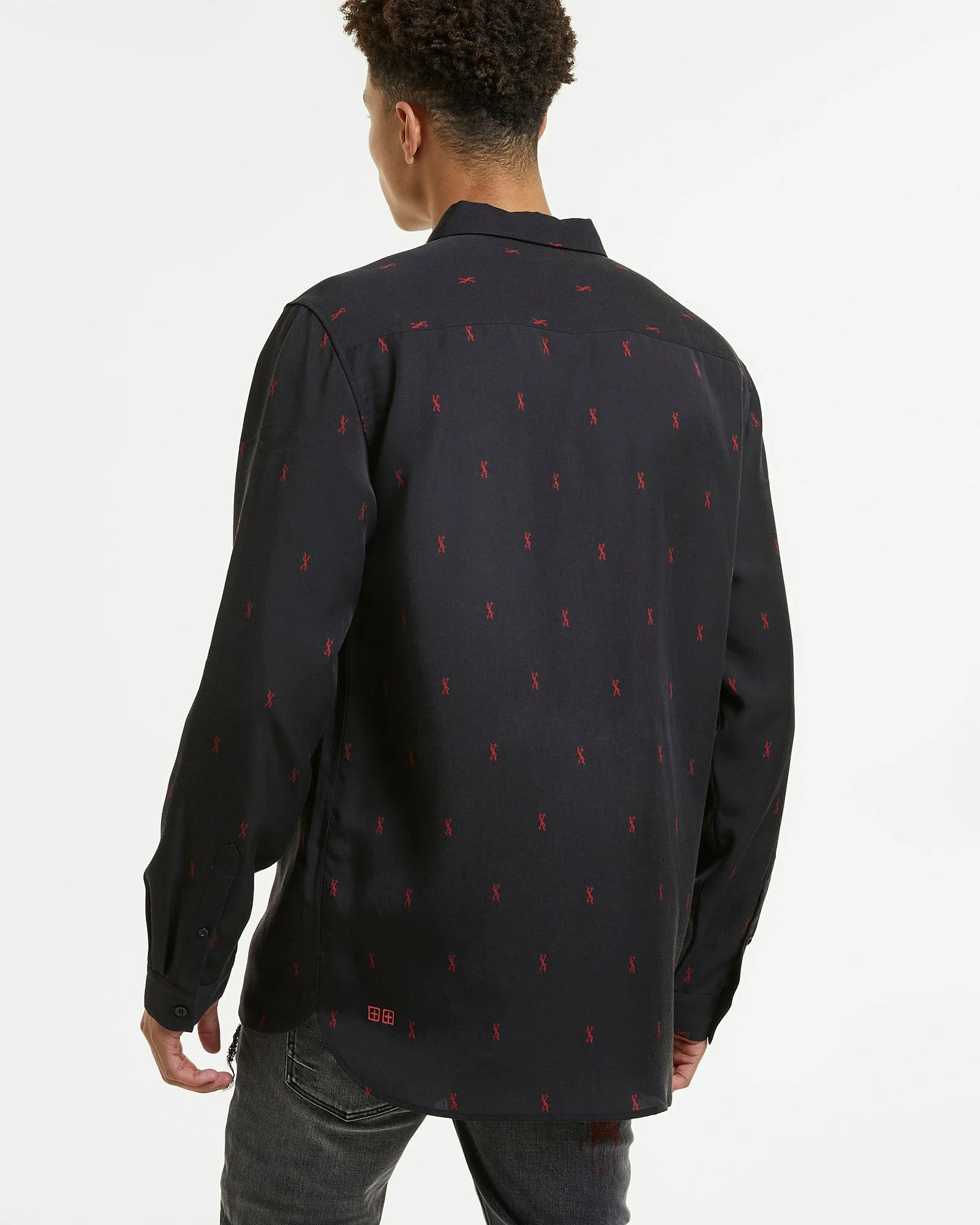KASH LS SHIRT BLACK RED - Image 3