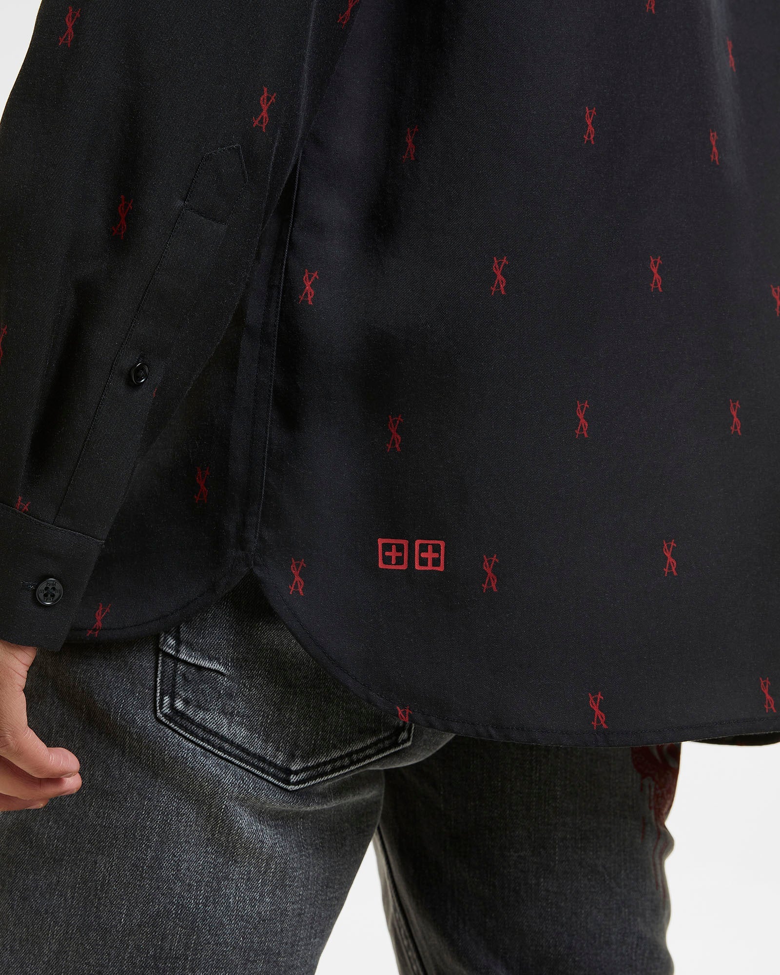 KASH LS SHIRT BLACK RED - Image 4