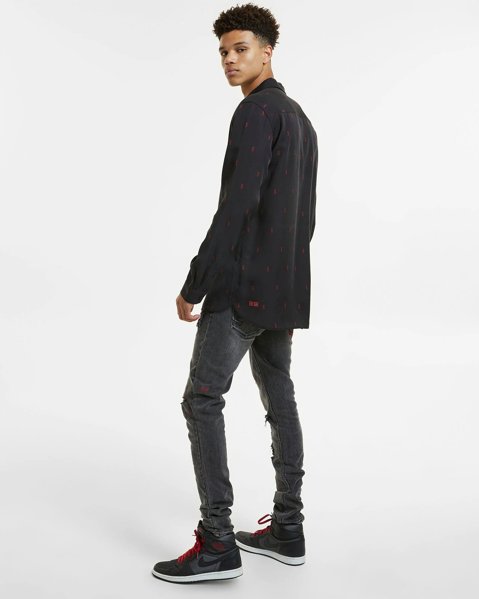 KASH LS SHIRT BLACK RED - Image 6