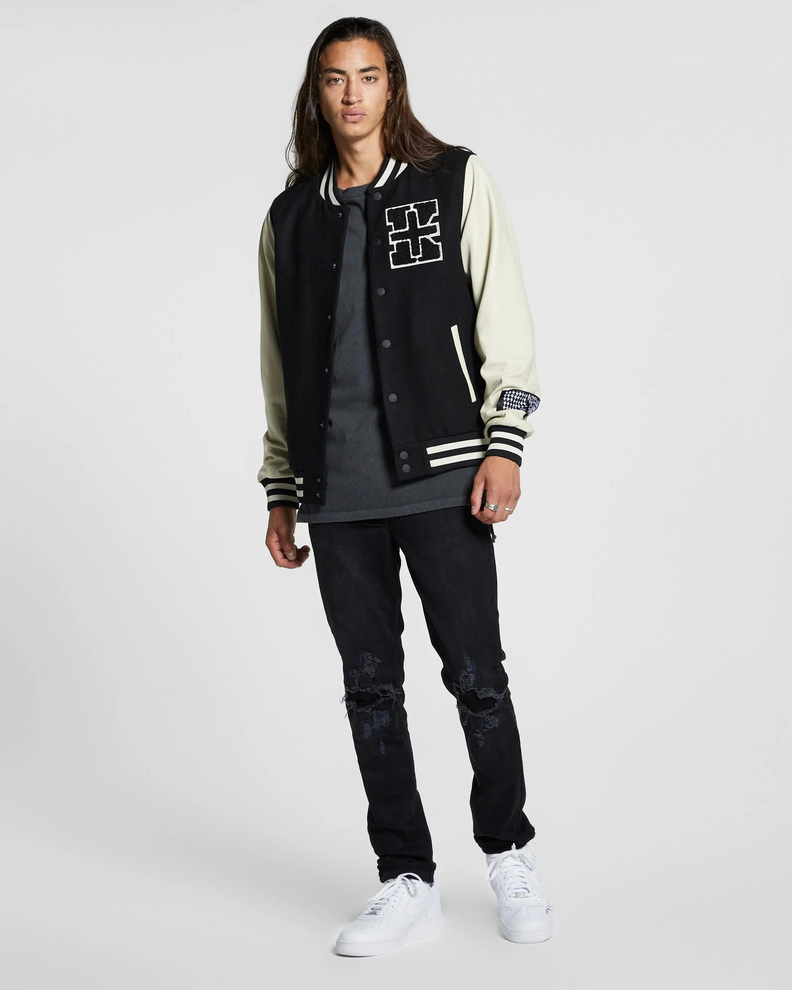 KING PATCH LETTERMAN BLACK - Image 4