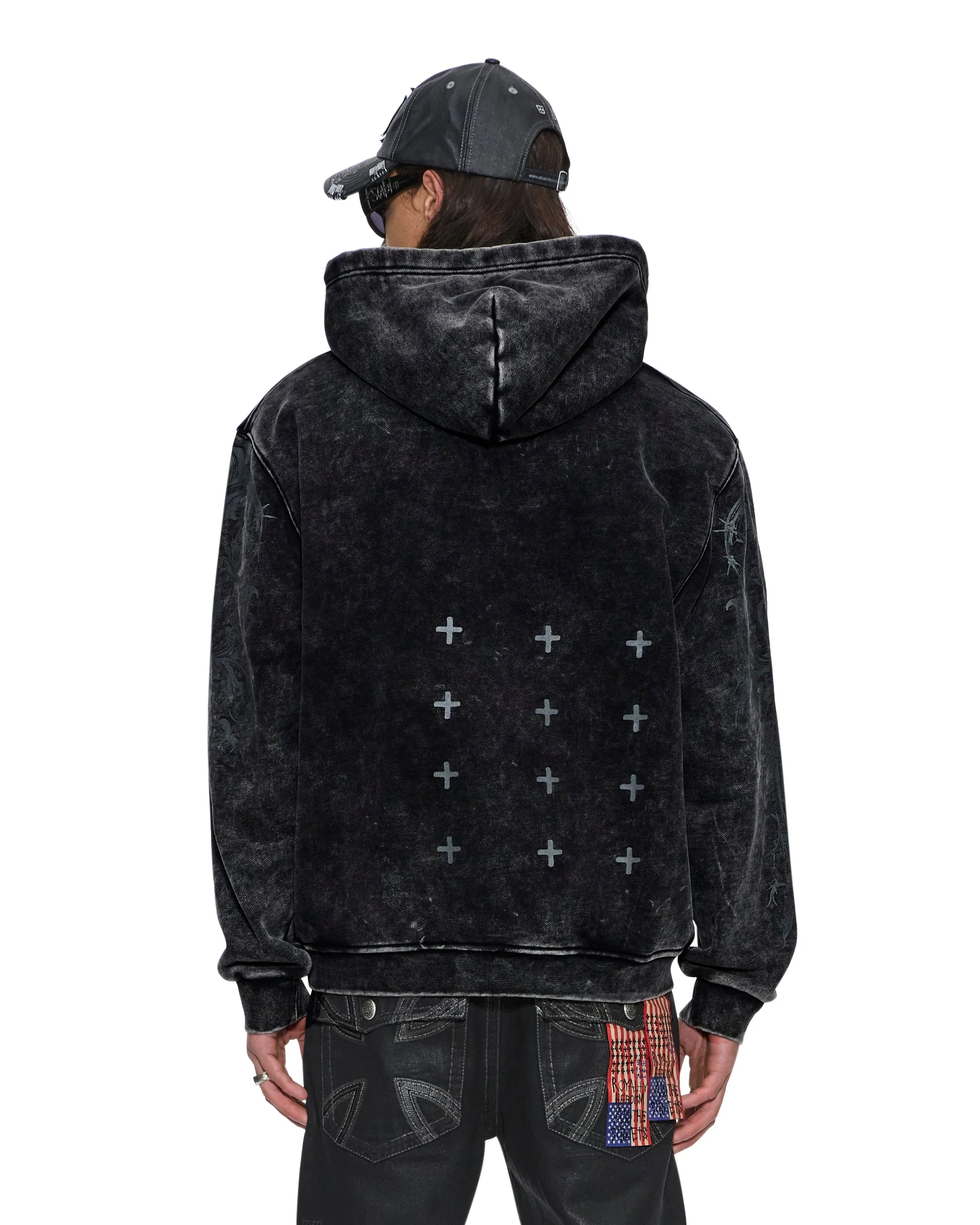 KSUBI X ALICE HOLLYWOOD GRAPHIC ZIP HOODIE BLACK - Image 2