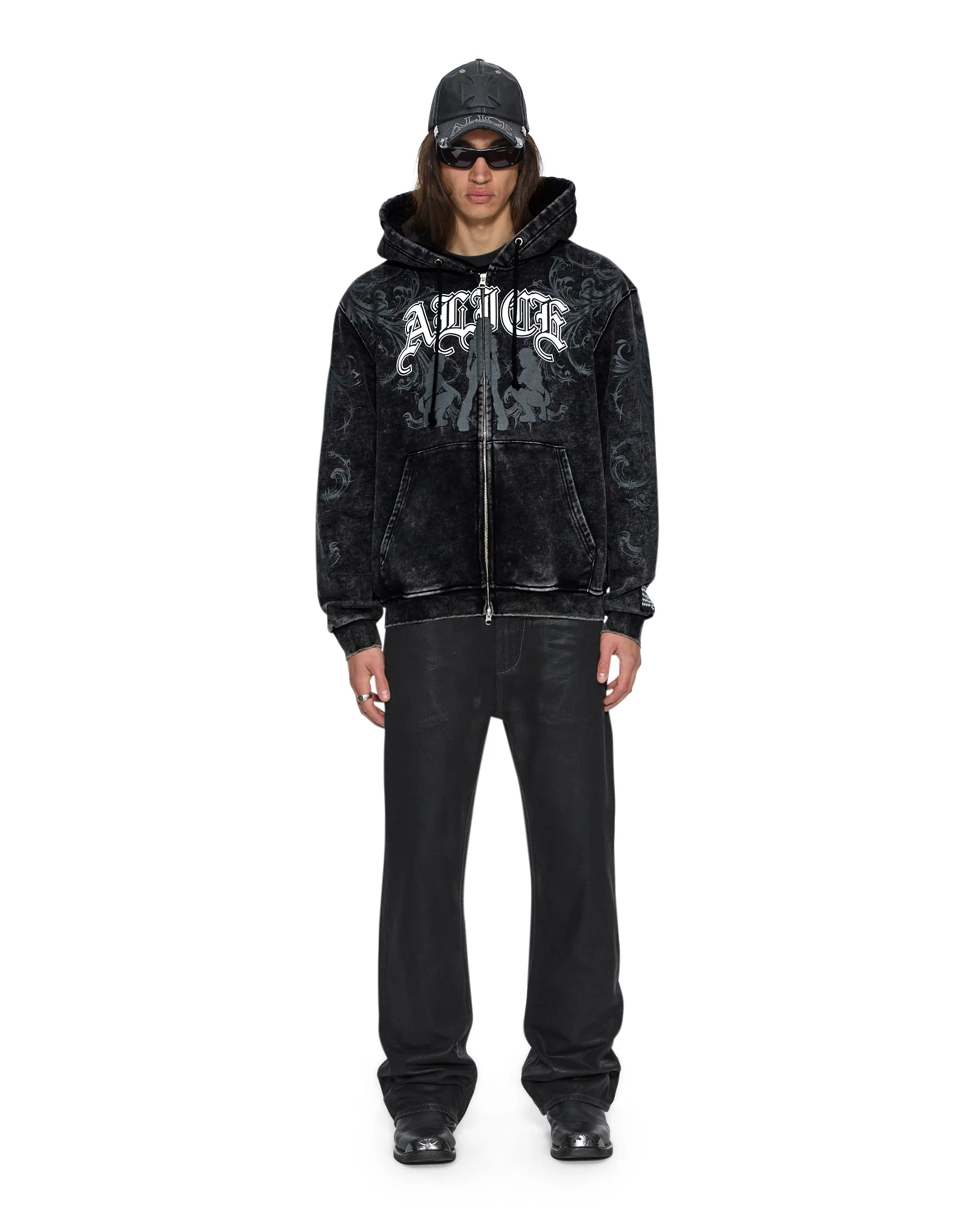 KSUBI X ALICE HOLLYWOOD GRAPHIC ZIP HOODIE BLACK - Image 4