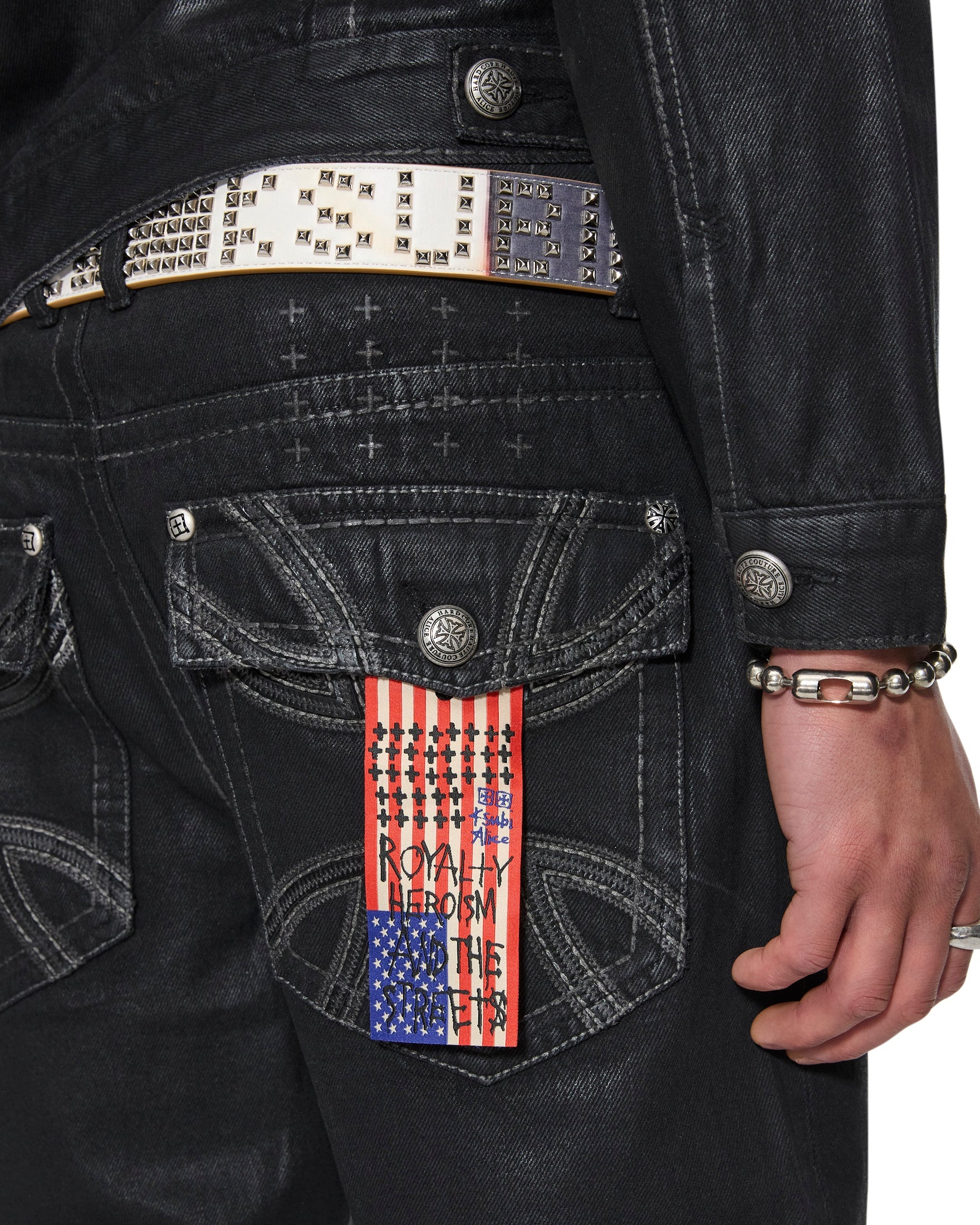 KSUBI X ALICE HOLLYWOOD LEATHER STUDDED FLAG BELT - Image 4