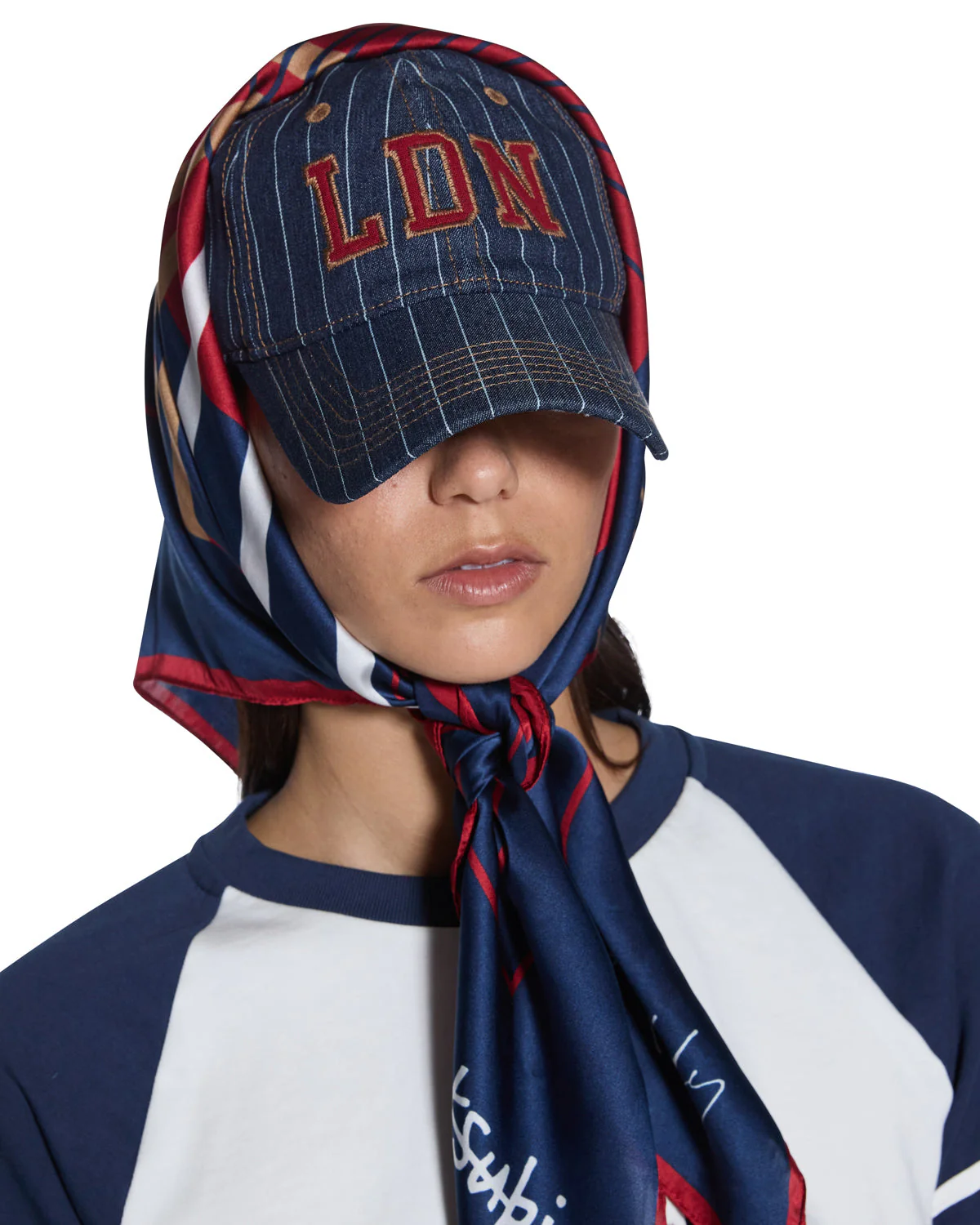 KSUBI X LISSY RODDY SILK SCARF NAVY - Image 4