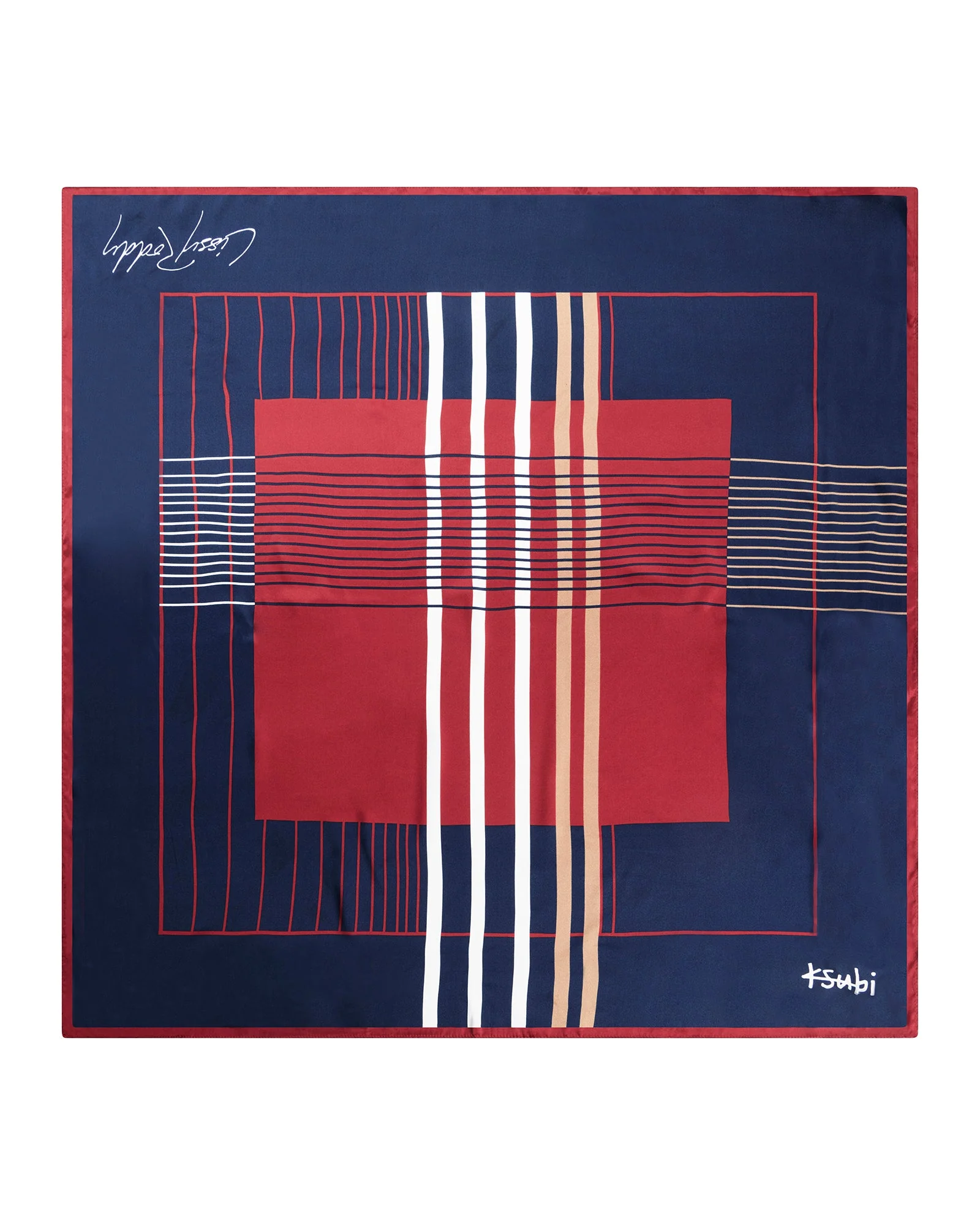 KSUBI X LISSY RODDY SILK SCARF NAVY - Image 6
