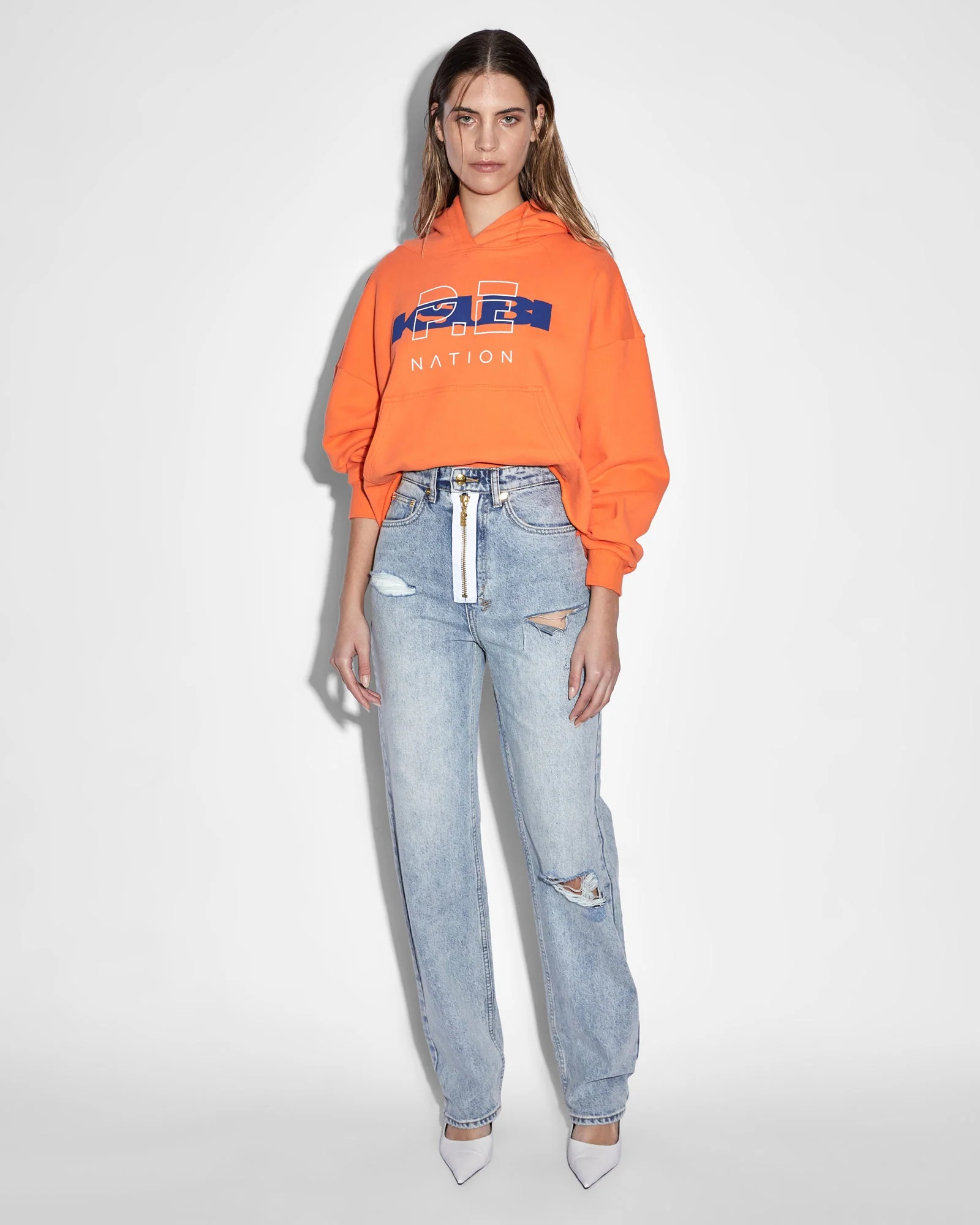 KSUBI X P.E NATION HOODIE SHOCKING ORANGE - Image 4