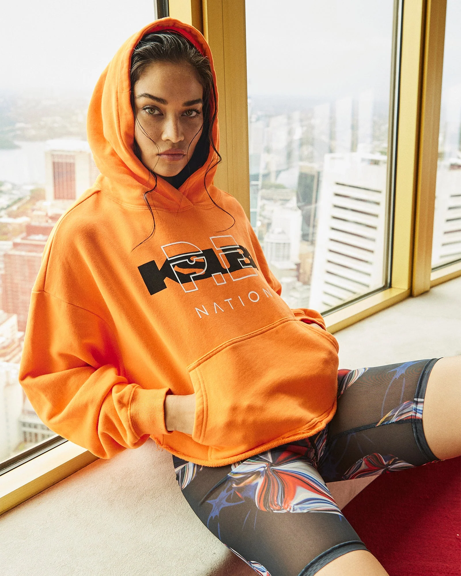 KSUBI X P.E NATION HOODIE SHOCKING ORANGE - Image 6