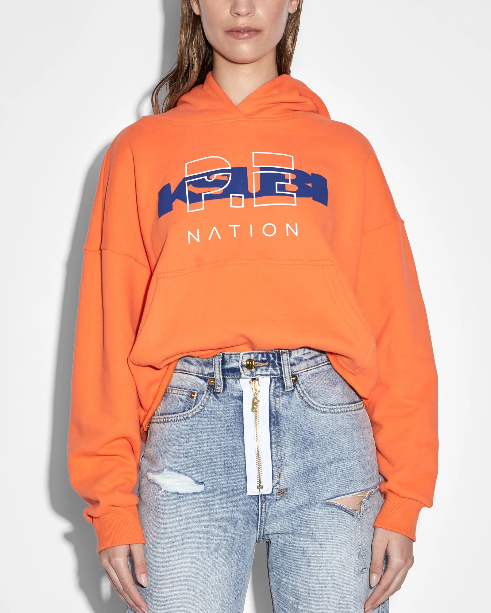 KSUBI X P.E NATION HOODIE SHOCKING ORANGE - Image 8