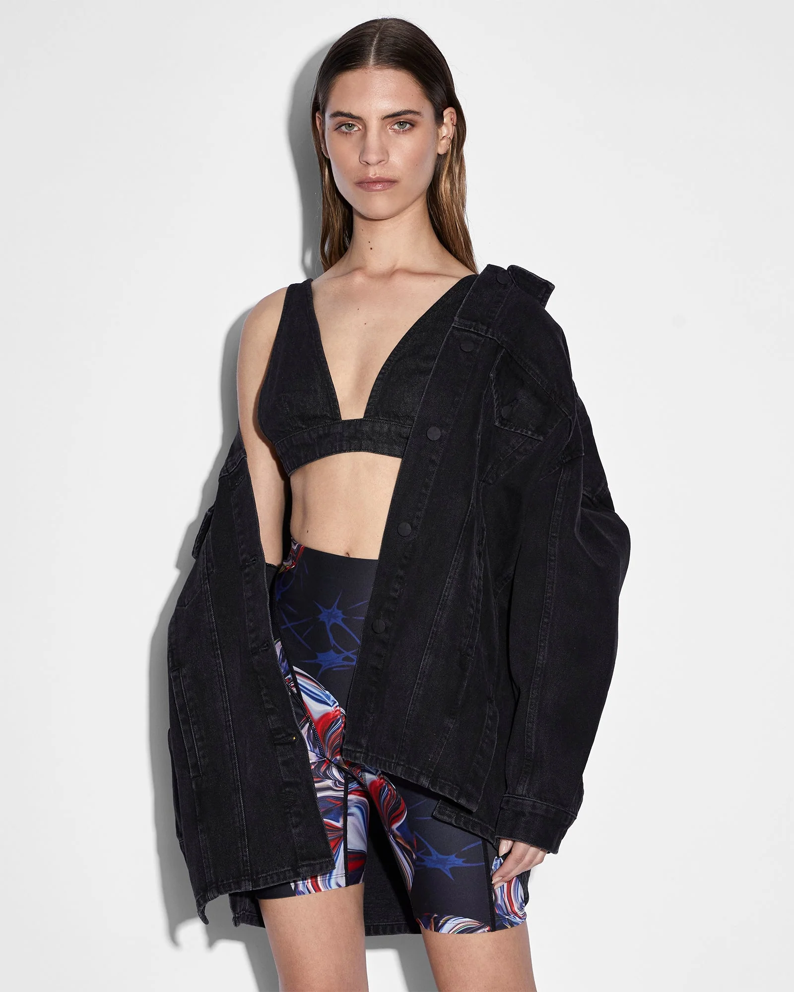 KSUBI X P.E NATION TRUCKER JACKET NOIR - Image 8