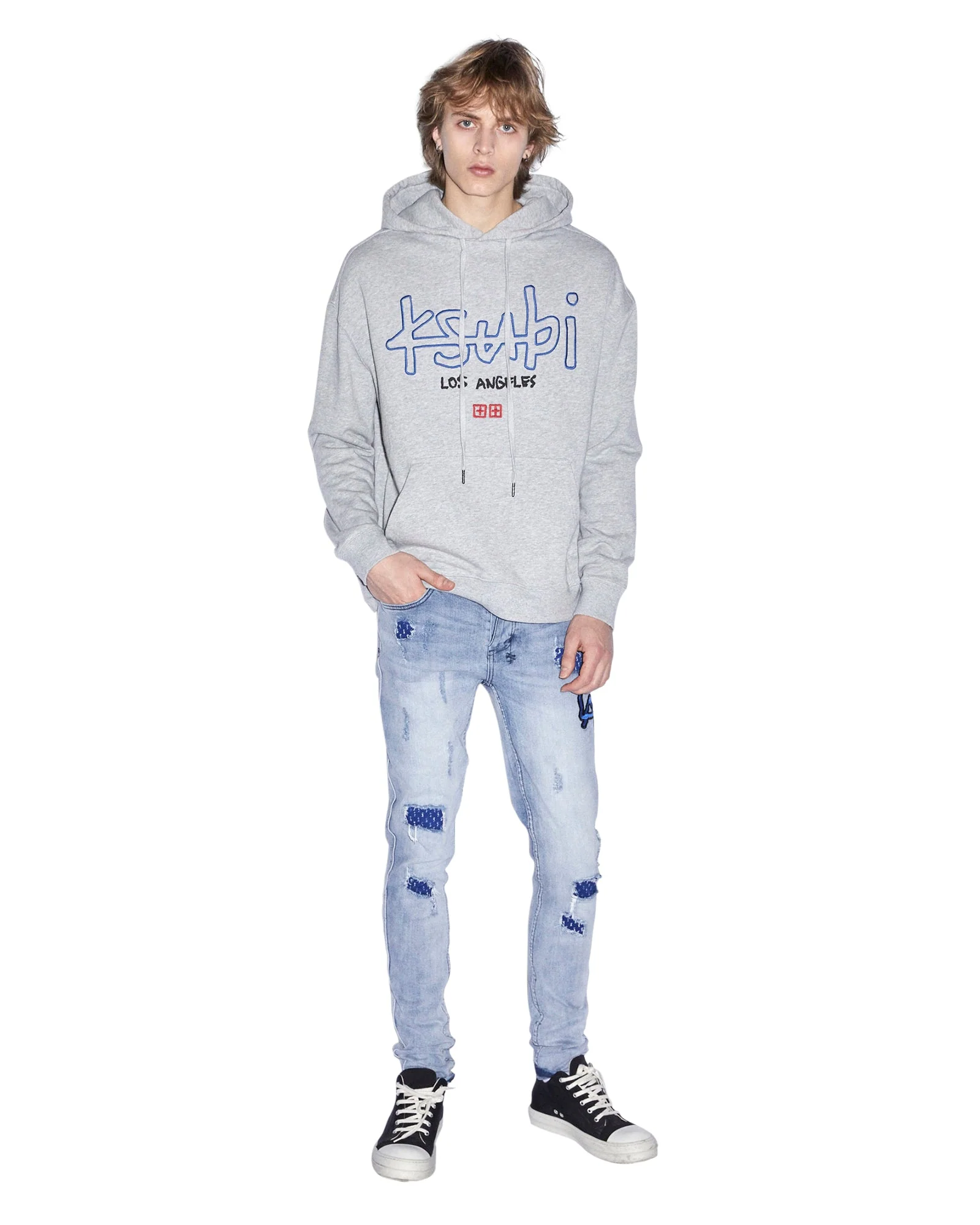 LA 4X4 BIGGIE HOODIE GREY MARLE - Image 3