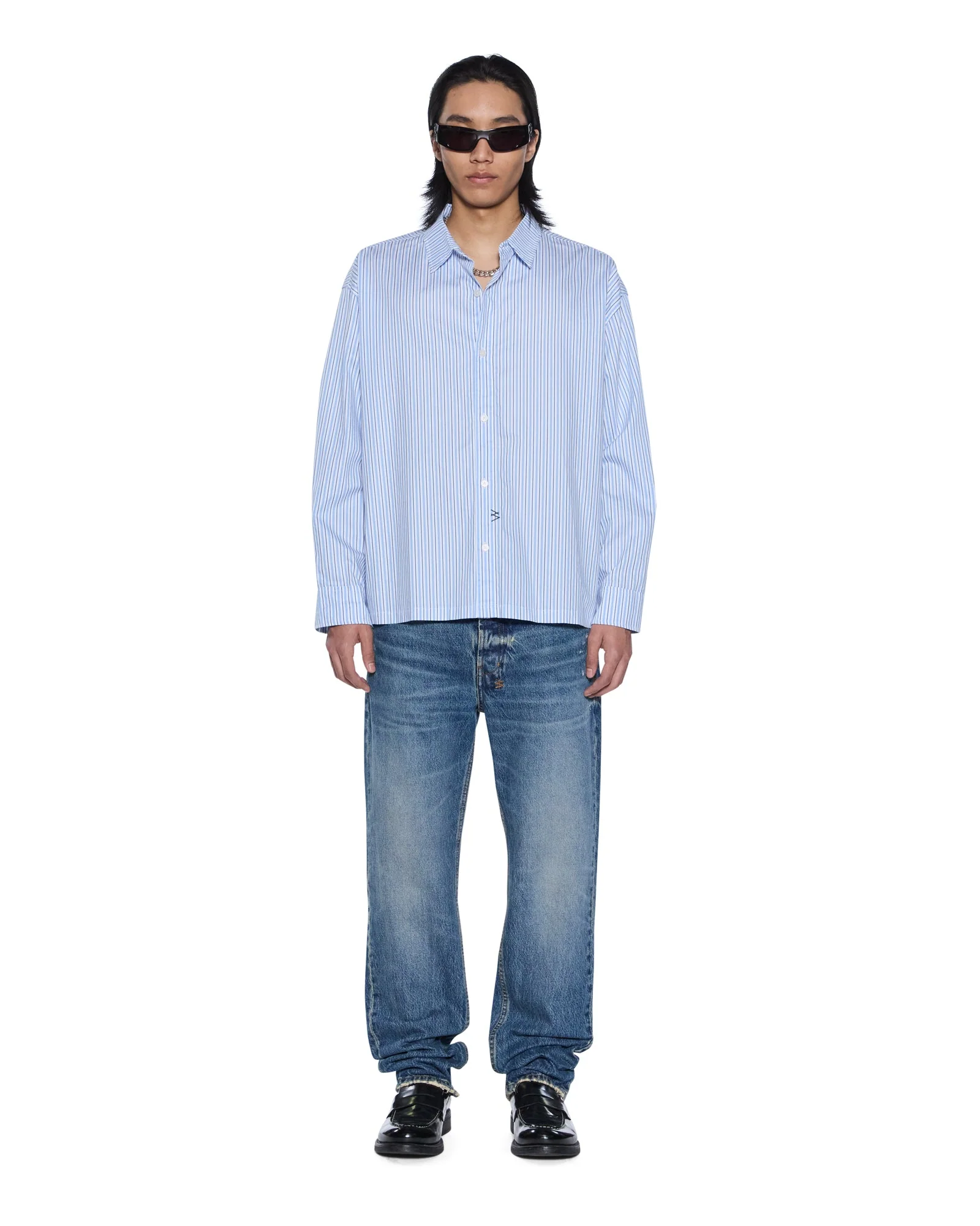 LANLEY LS SHIRT OCEAN STRIPE - Image 3