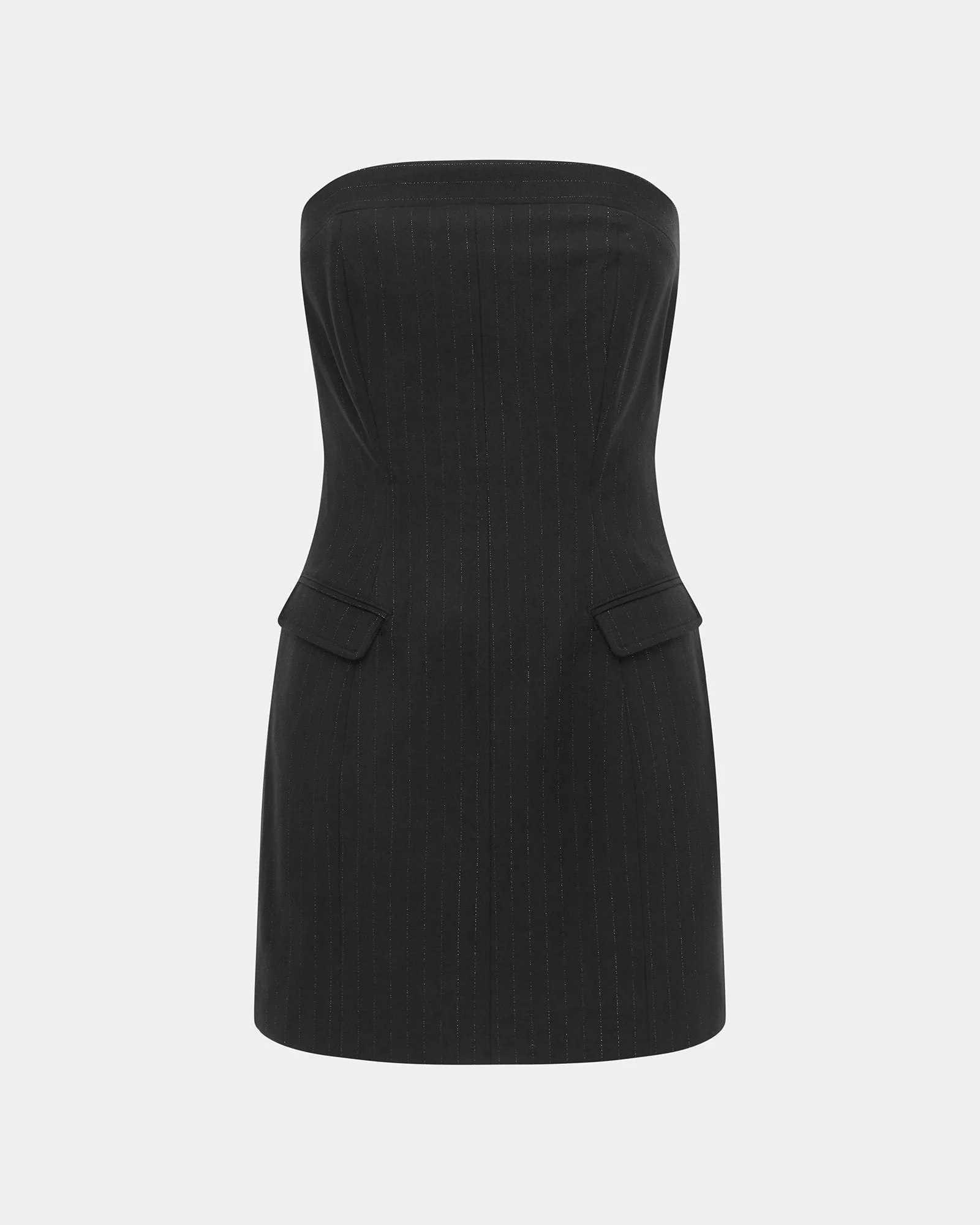 LONDON BUSTIER DRESS PINSTRIPE - Image 5