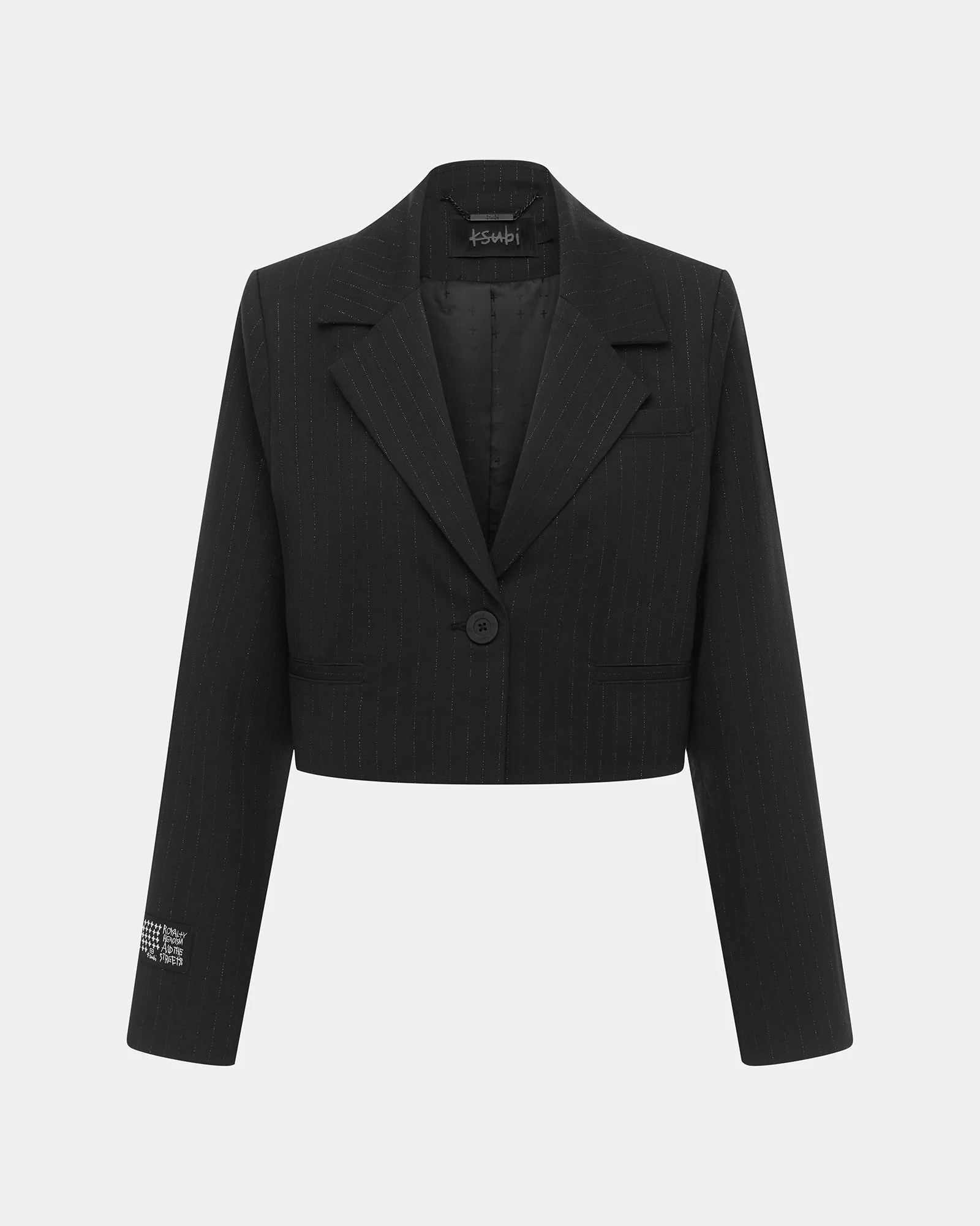 LONDON CROP BLAZER PINSTRIPE - Image 5