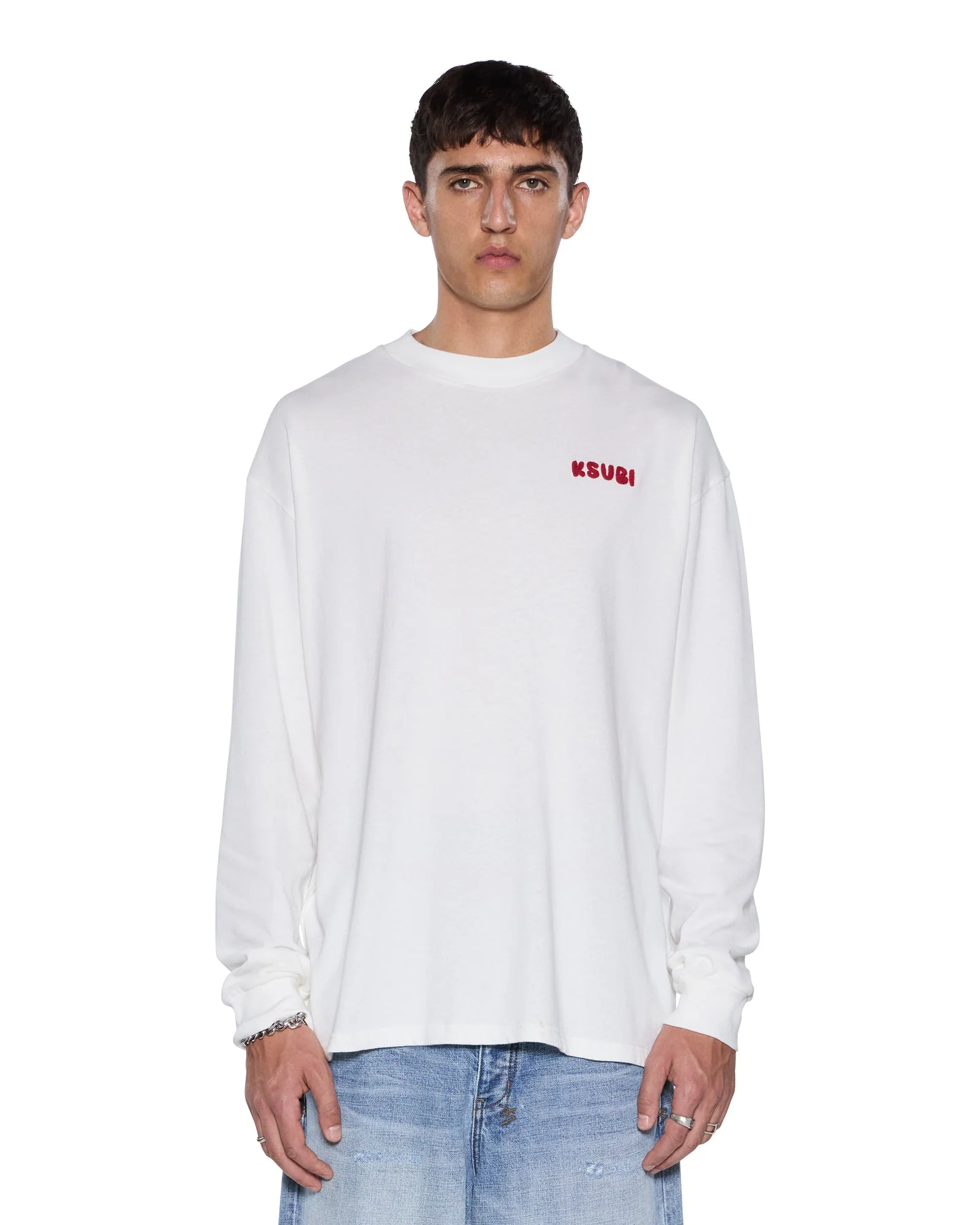 MEKANIK EKCESS LS TEE WHITE/RED - Image 2
