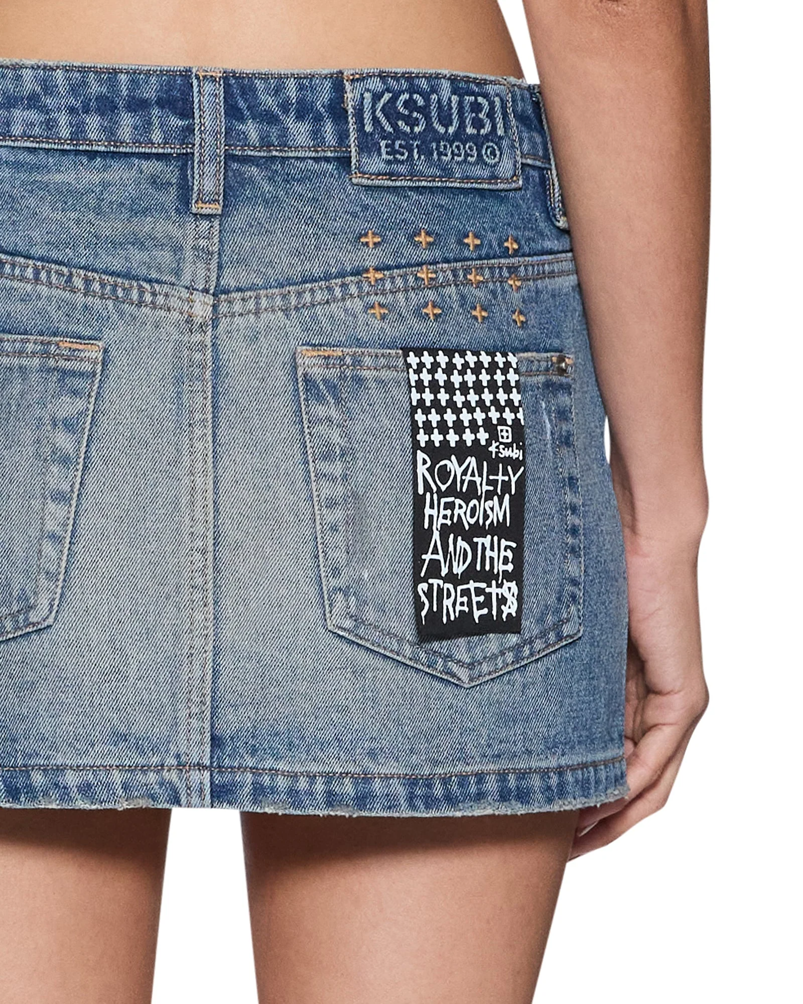 MICRO MINI DENIM SKIRT PAINTER BLUE - Image 2