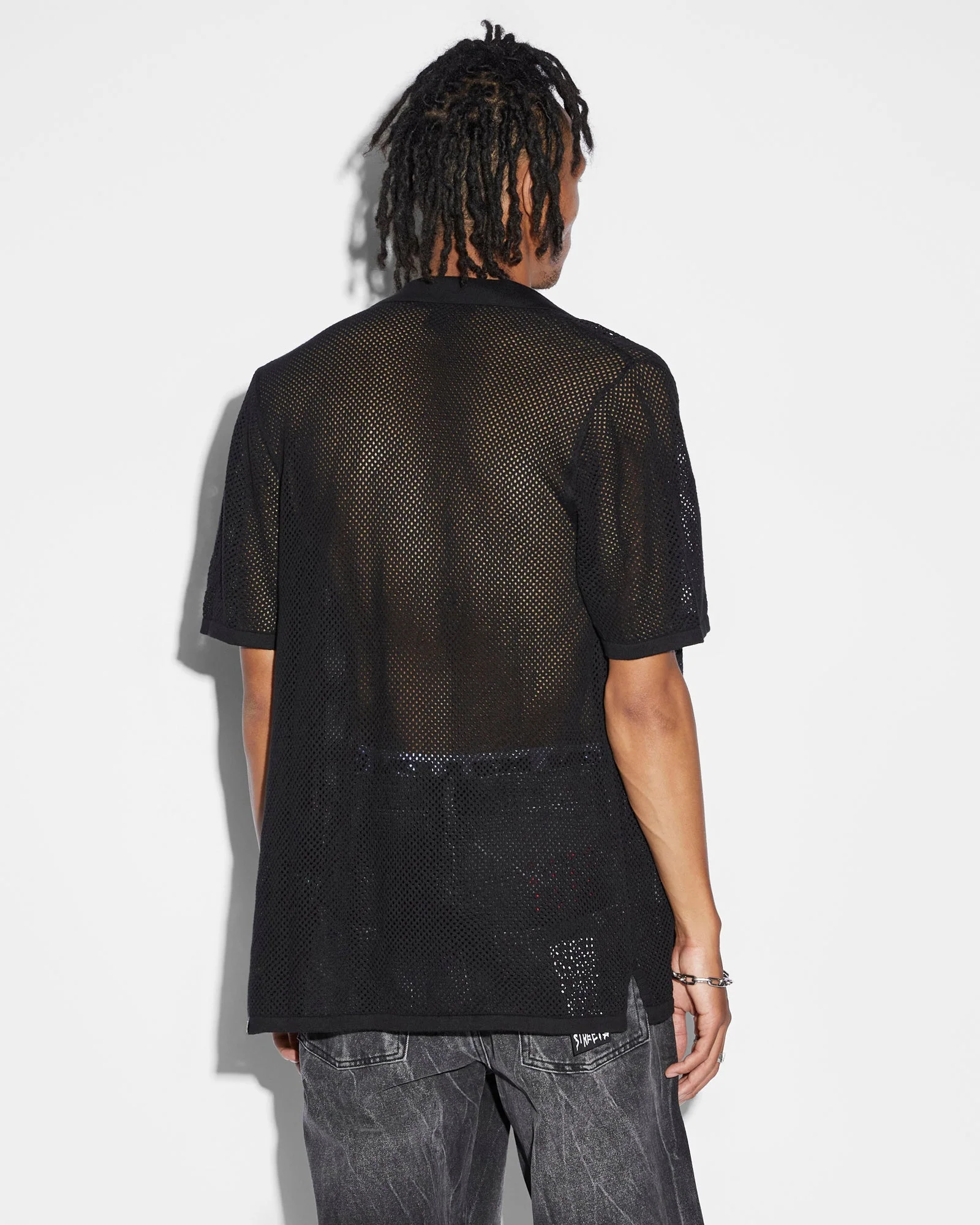 NET WORTH KNIT RESORT SS SHIRT BLACK - Image 3