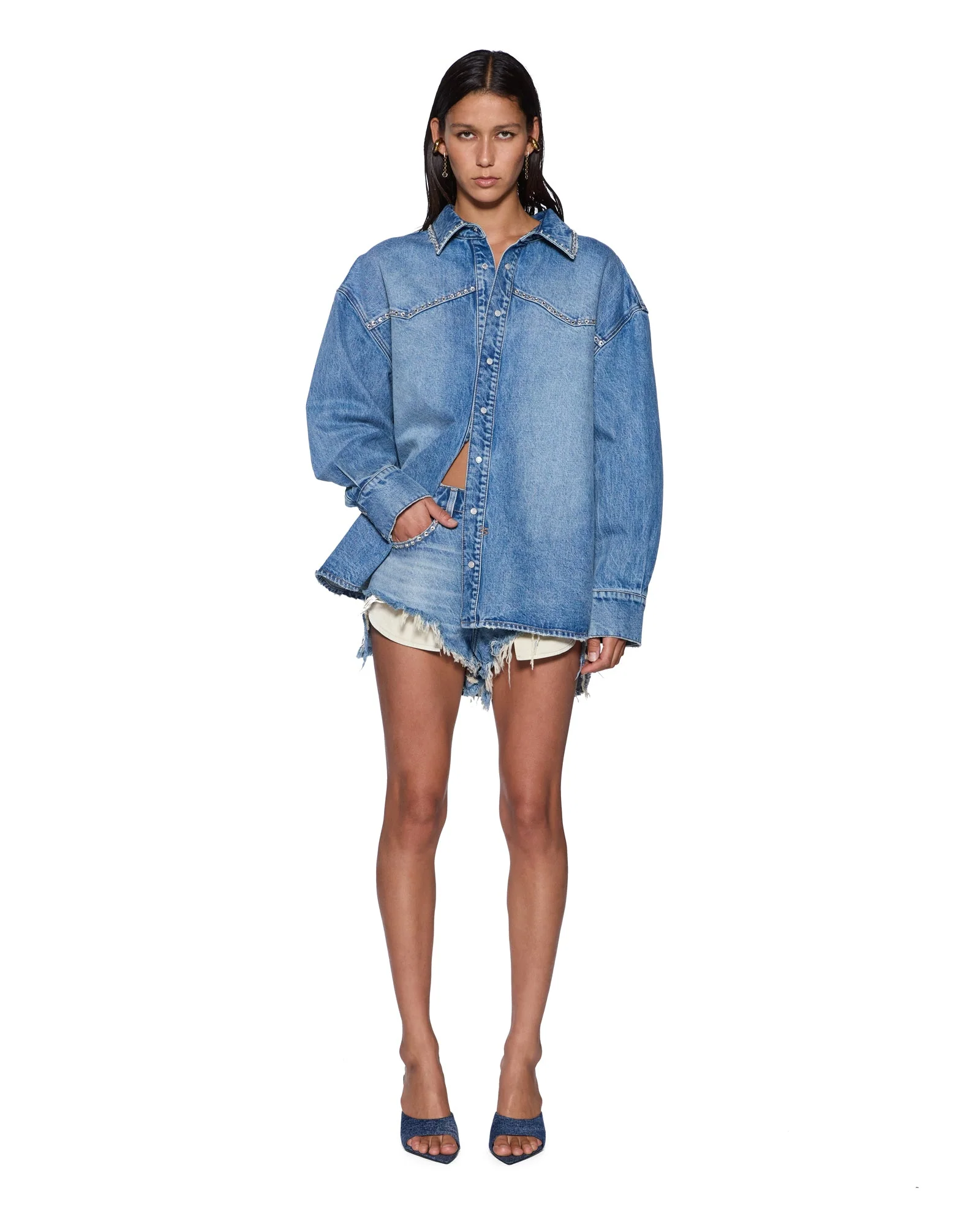 OVERSIZED DENIM LS SHIRT MAVERIK KRYSTAL - Image 2