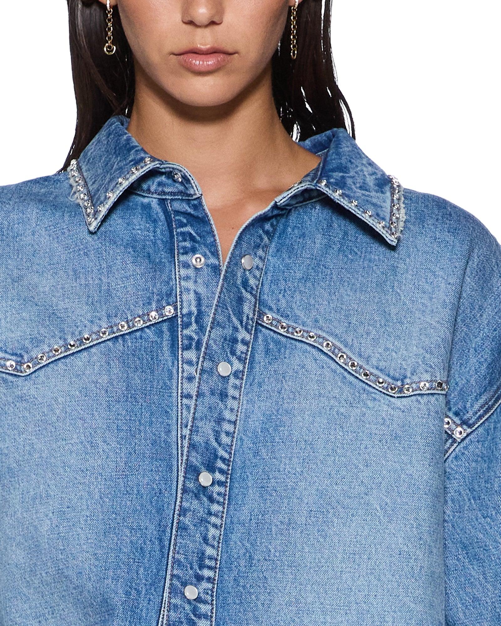 OVERSIZED DENIM LS SHIRT MAVERIK KRYSTAL - Image 3