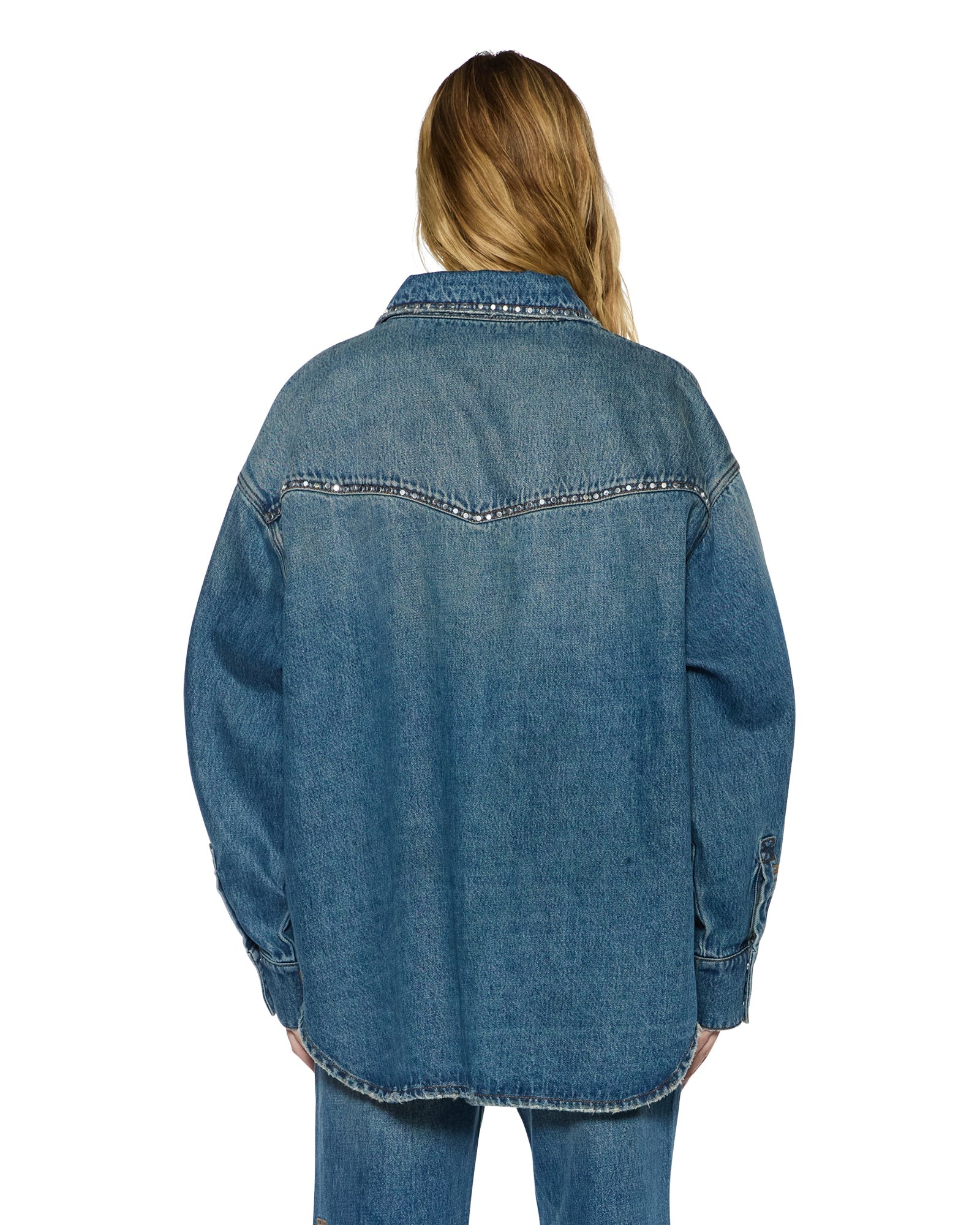 OVERSIZED LS SHIRT TEXAS BLUE STUDDED - Image 4