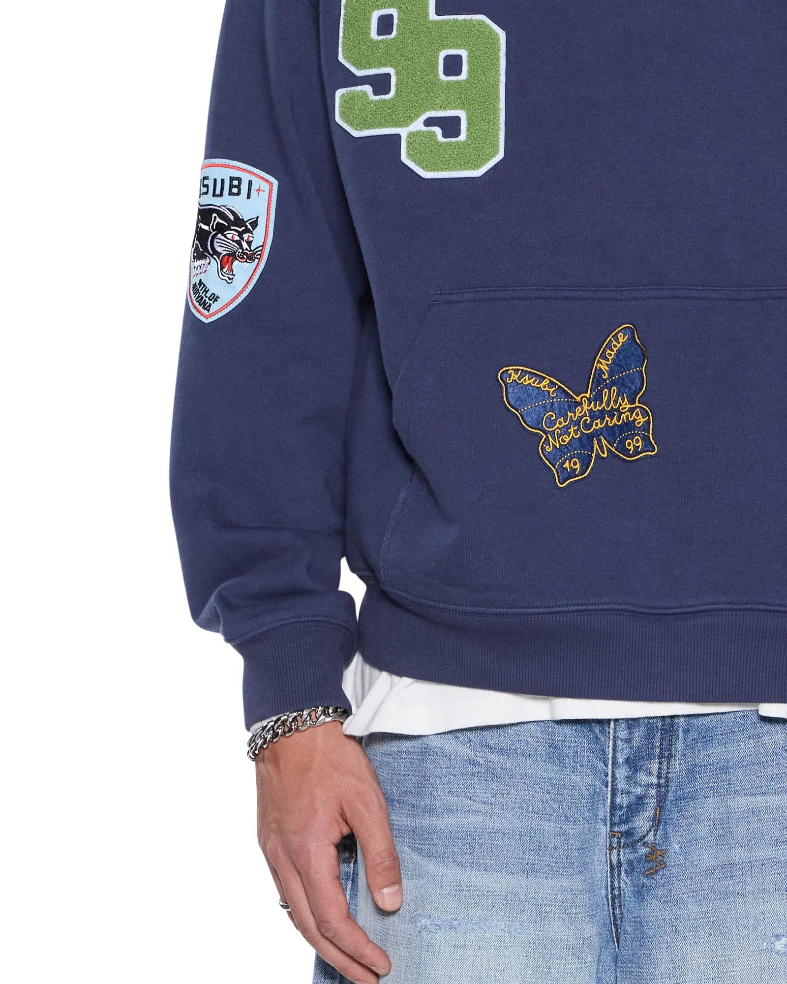 PATCHED EKCESS HOODIE NAVY - Image 3