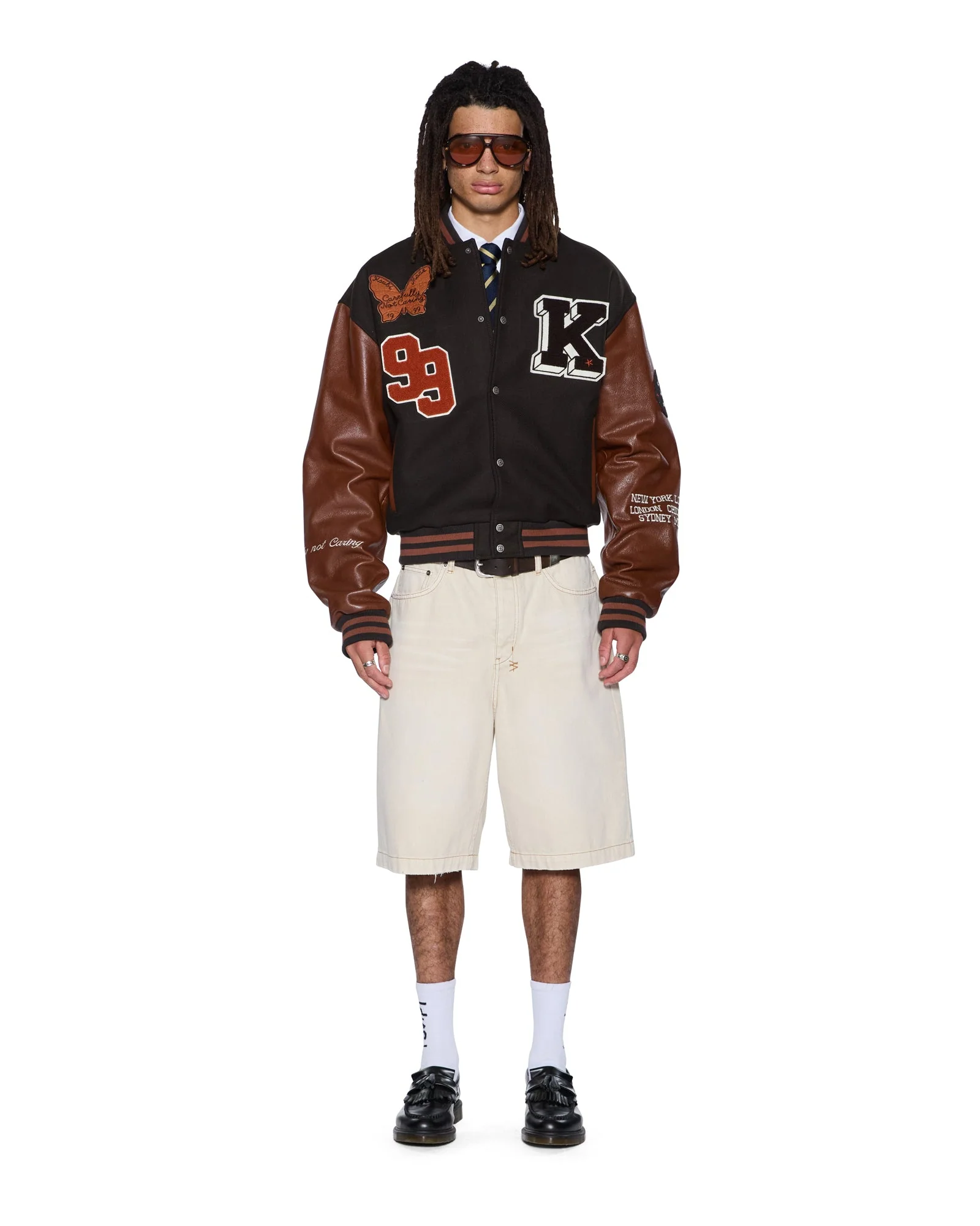 PATCHED VARSITY JACKET CHOCOLATE - Image 5