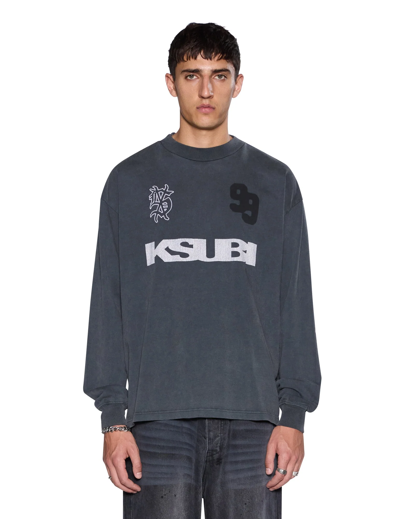 RUGGED EKCESS LS TEE BLASTED BLACK