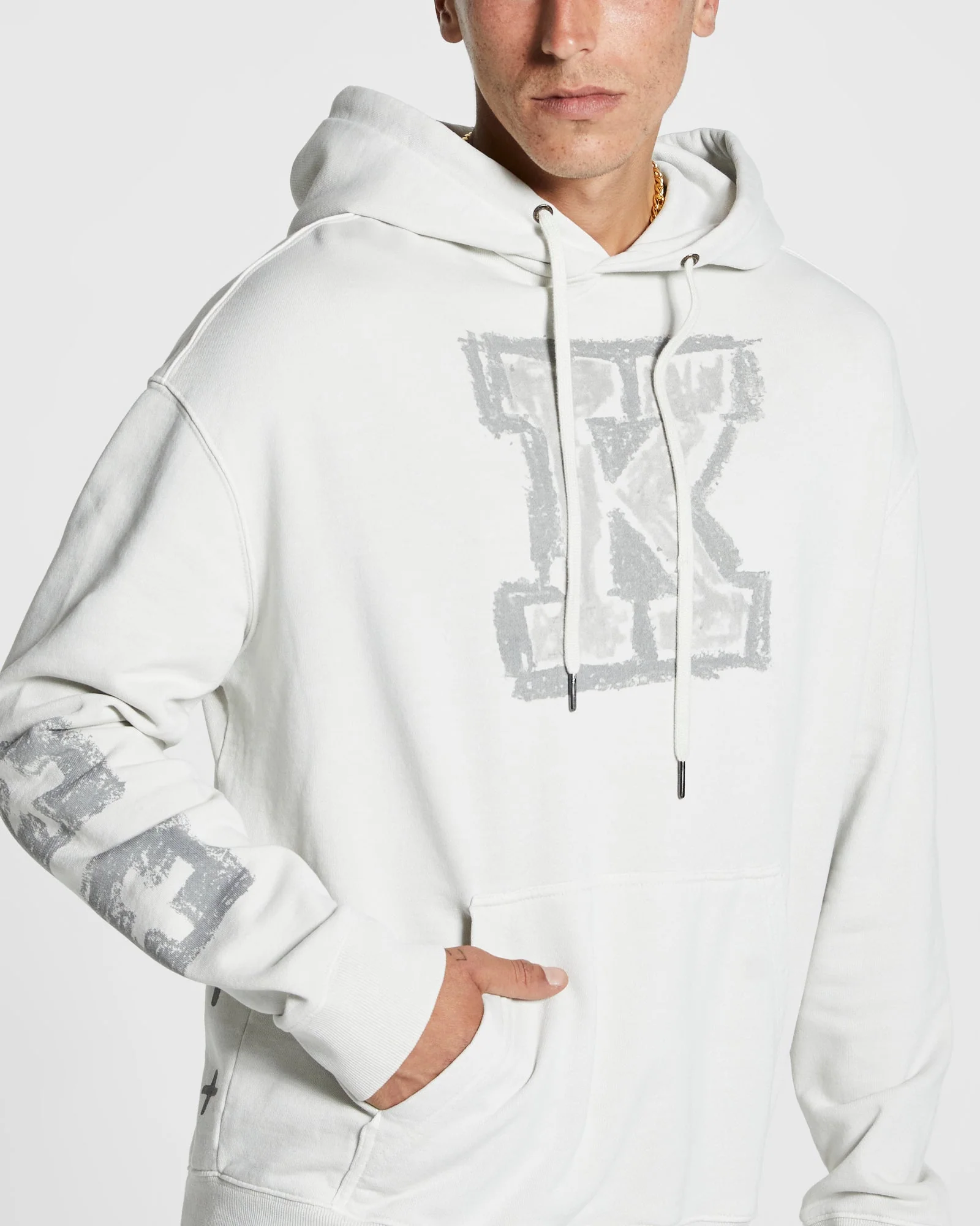 SKETCHY BIGGIIE HOODIE GREY - Image 4
