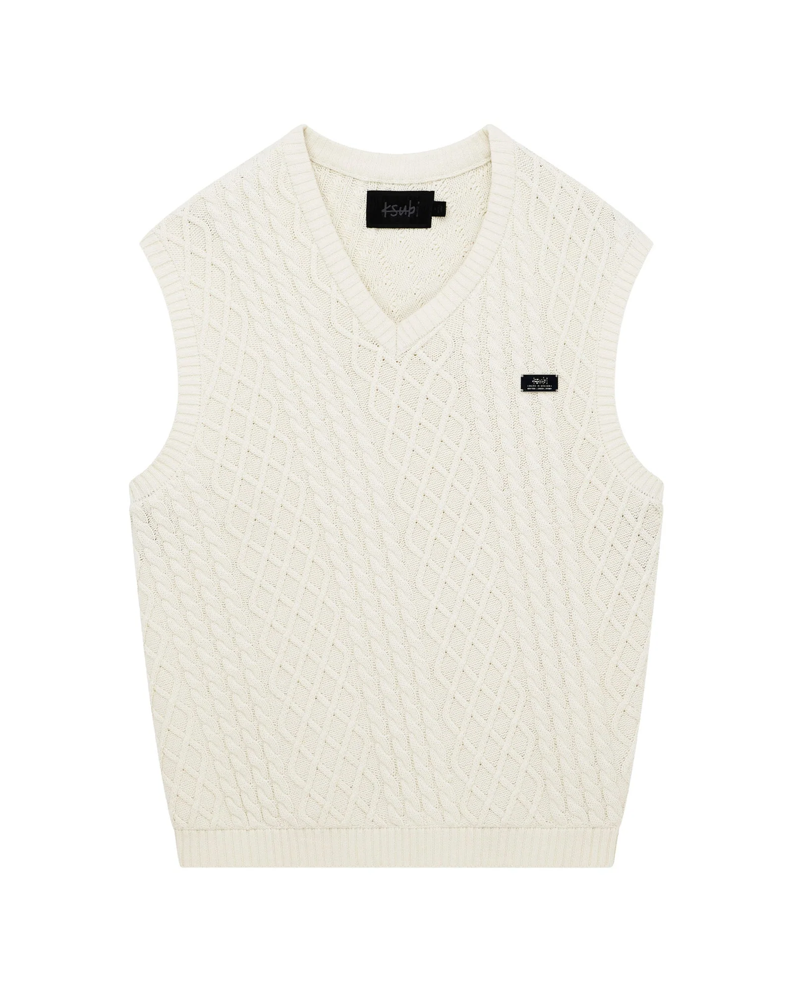 TURNCABLE KNIT VEST VINTAGE WHITE - Image 7